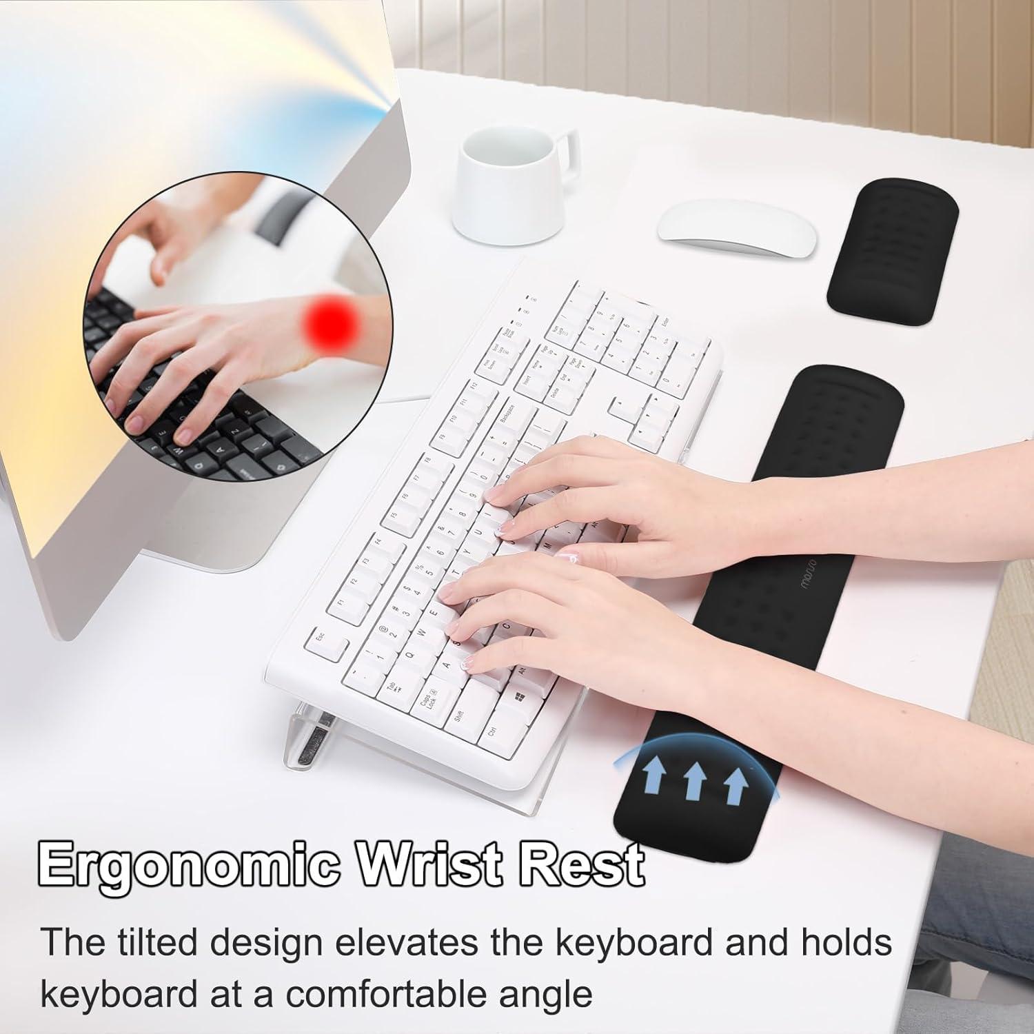 Soporte Ergonómico para Teclado y Reposamuñecas Mosiso Negro