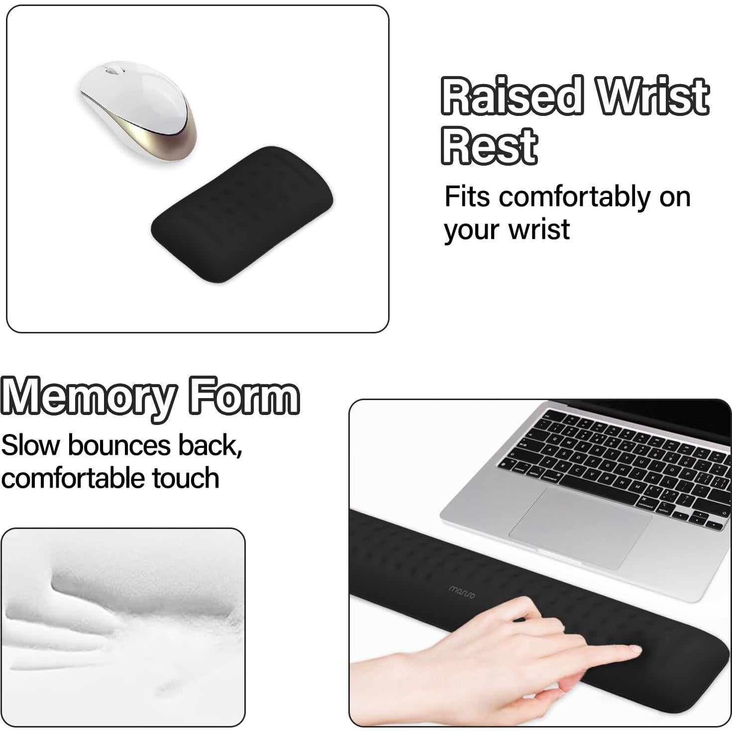 Soporte Ergonómico para Teclado y Reposamuñecas Mosiso Negro