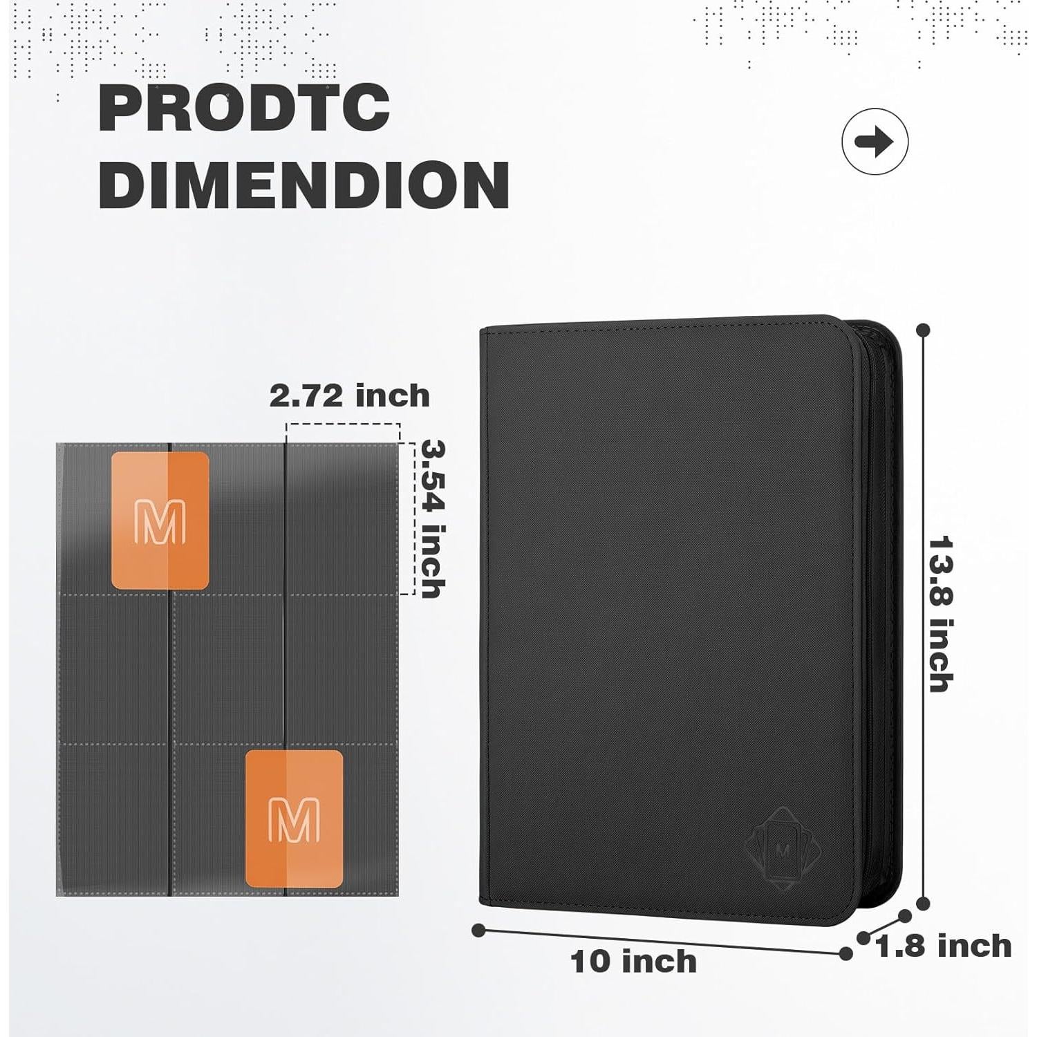 Carpeta de Tarjetas de Comercio MOSLA 540 Tarjetas PU Negra