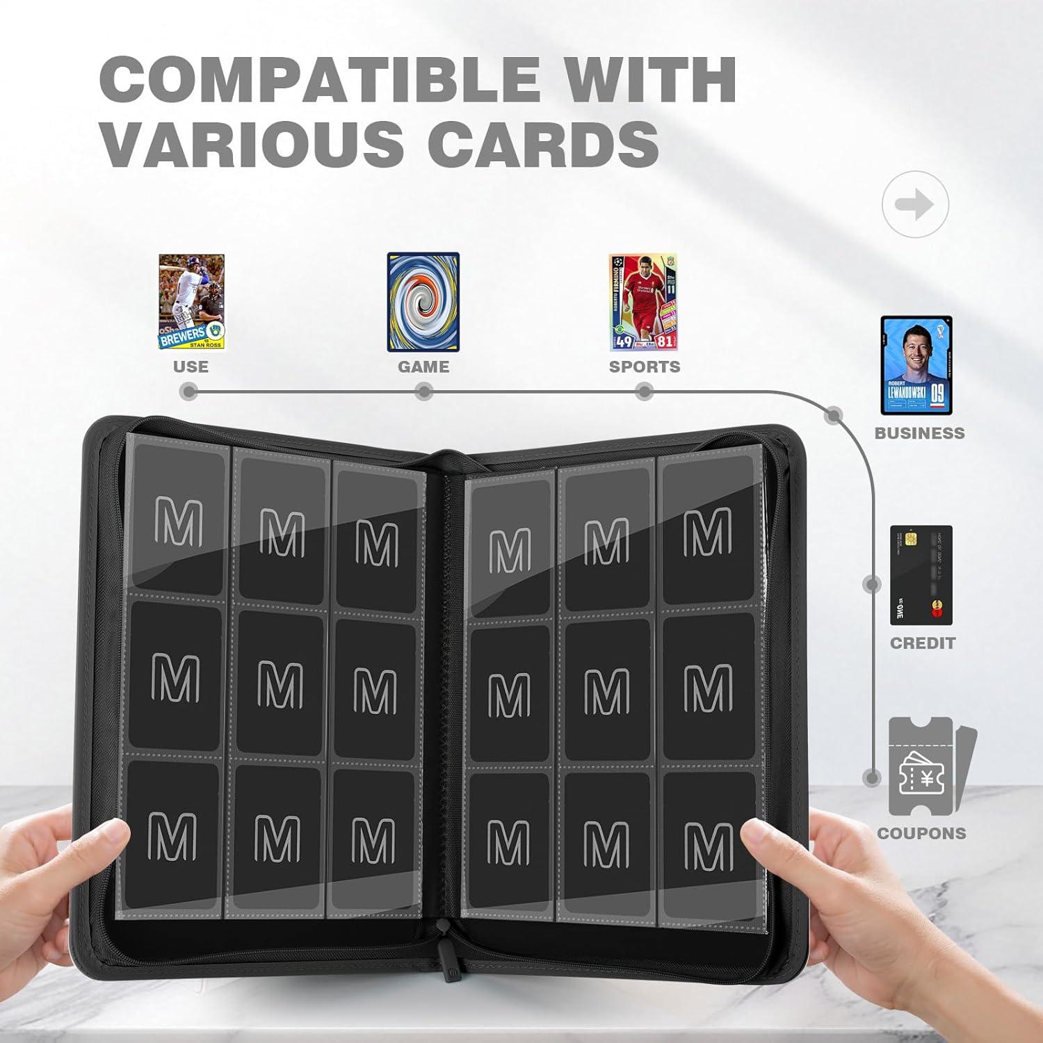 Carpeta de Tarjetas de Comercio MOSLA 540 Tarjetas PU Negra