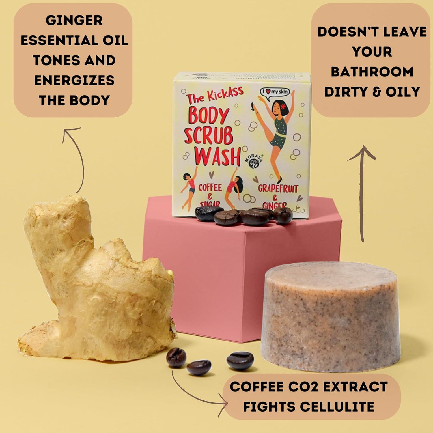 Exfoliante Corporal Morava de Café y Azúcar 90g - Pomelo y Jengibre