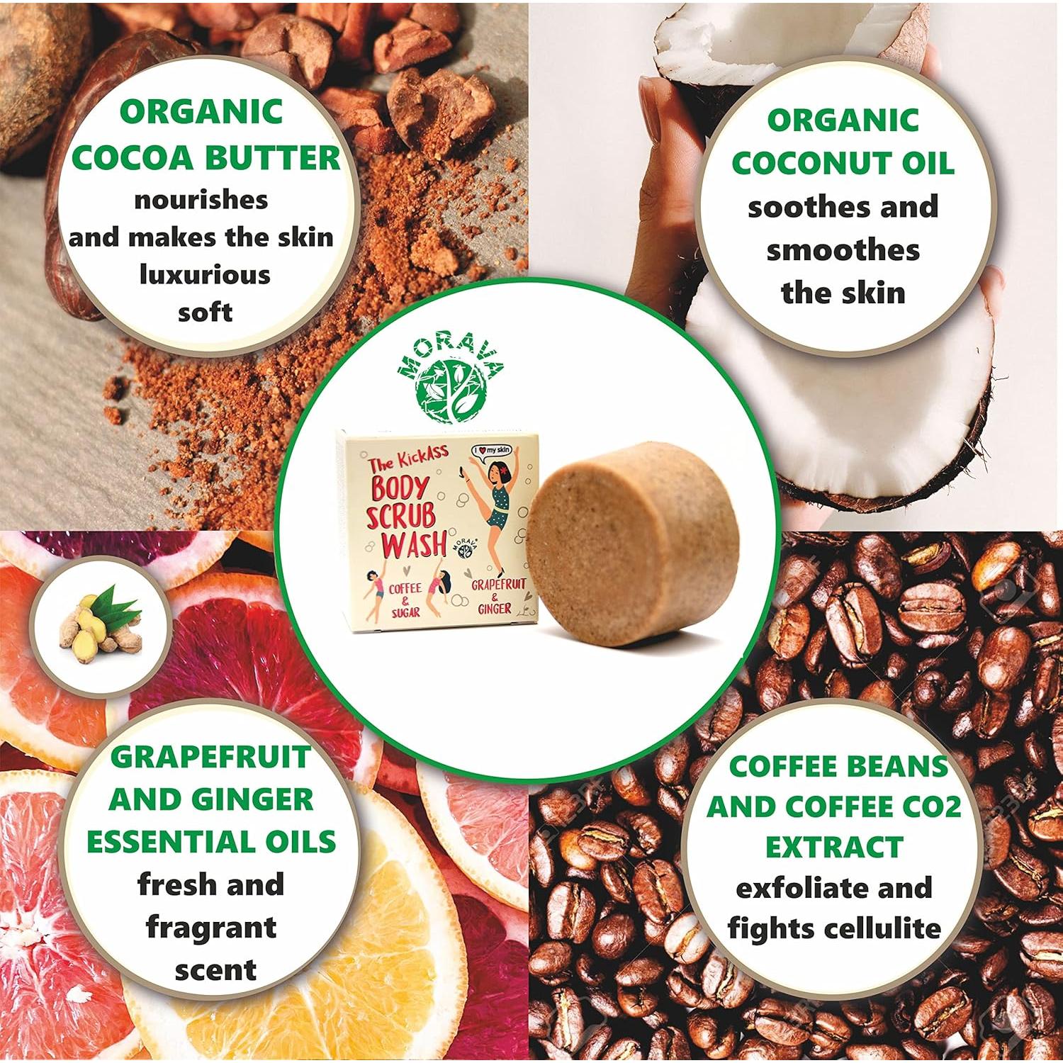 Exfoliante Corporal Morava de Café y Azúcar 90g - Pomelo y Jengibre