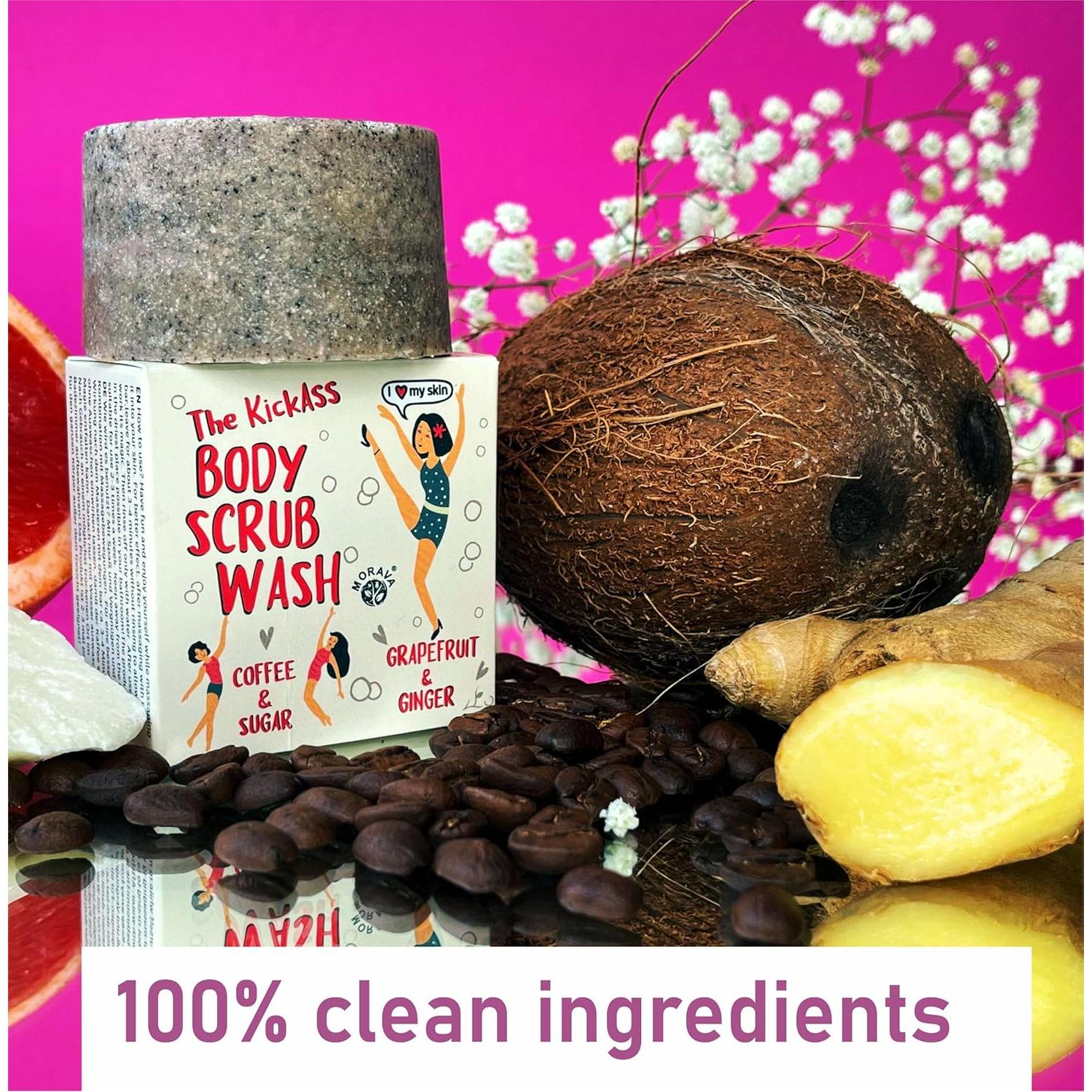 Exfoliante Corporal Morava de Café y Azúcar 90g - Pomelo y Jengibre