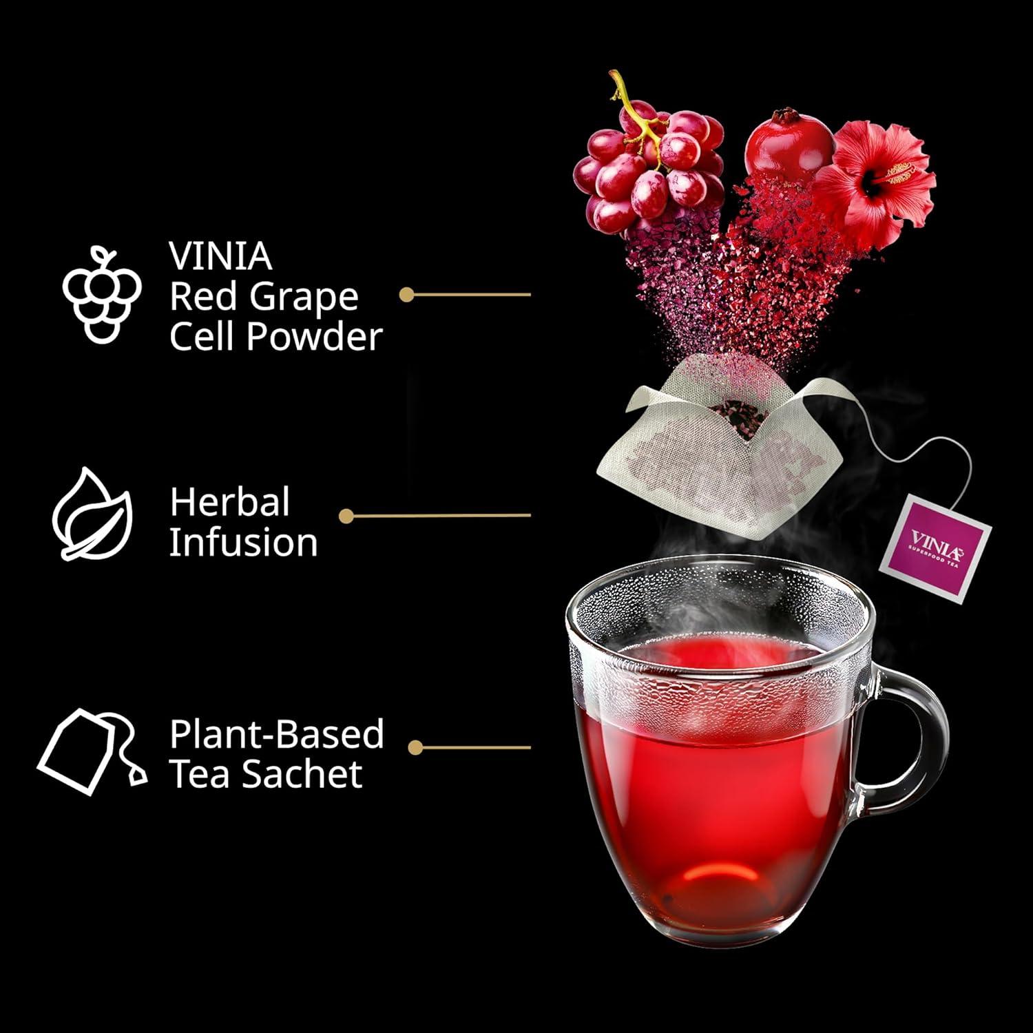 Té de Hierbas Orgánico VINIA Hibisco y Arándano 30 Sobres