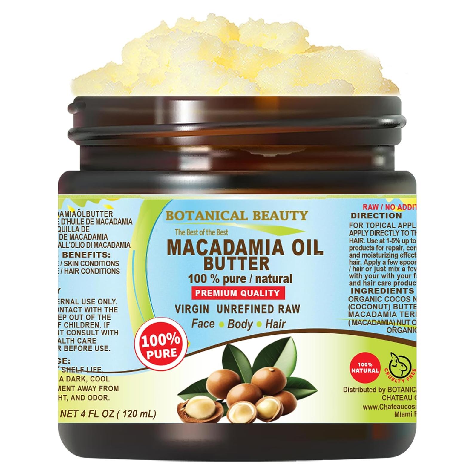 Manteca de Aceite de Macadamia 100% Pura Belleza Botánica 118 ml