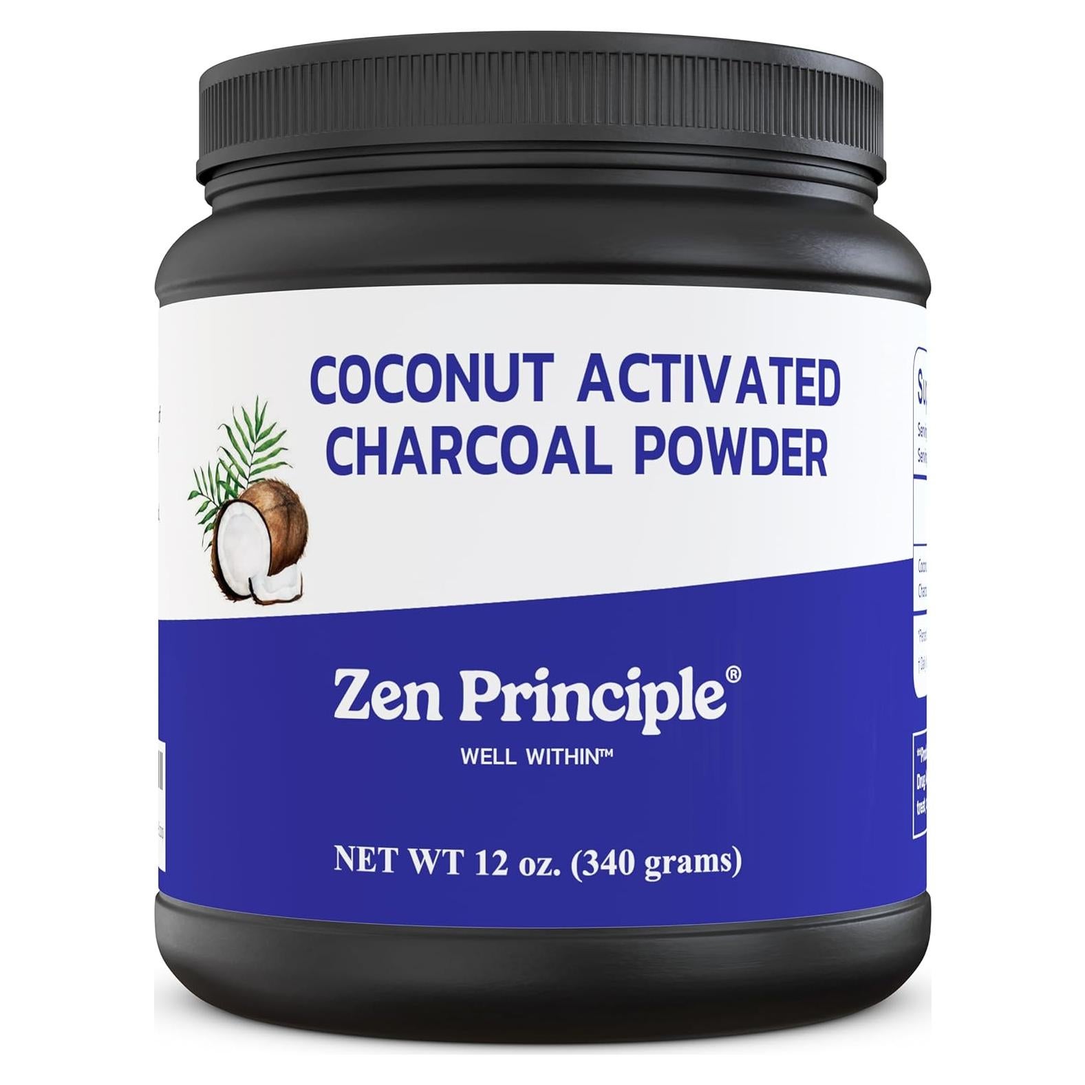 Polvo de Carbón Activado de Coco Zen Principle 340g - Blanquea Dientes