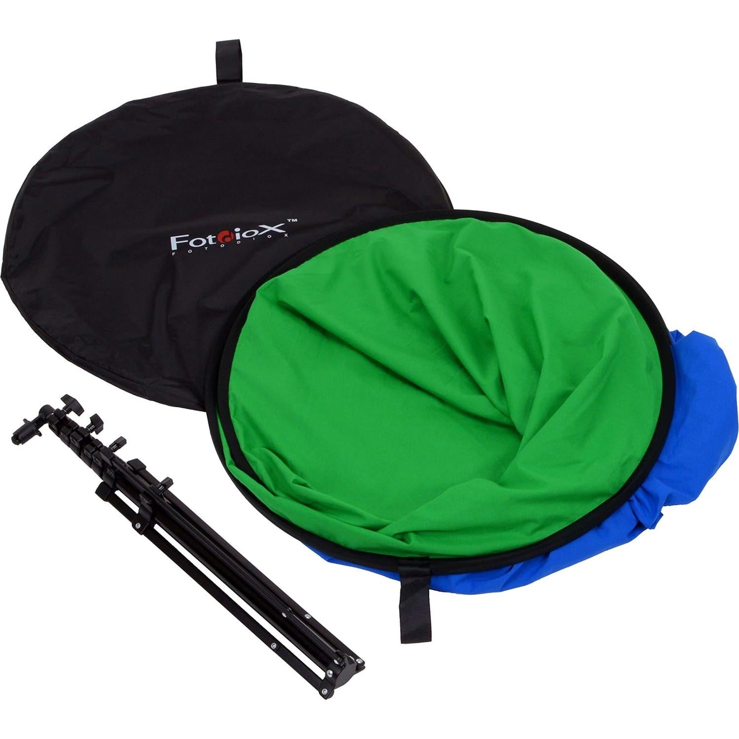 Fondo Colapsable Fotodiox 1,52x2,13m Verde y Azul 2-en-1