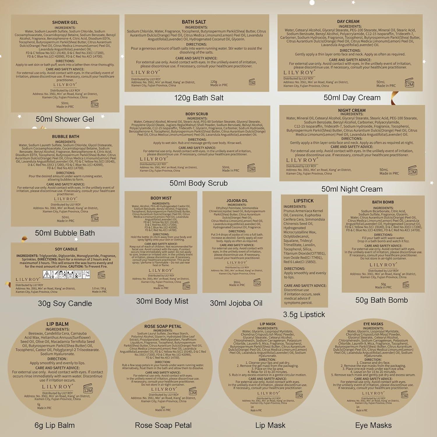 Conjunto de Regalos de Spa de Cumpleaños LILY ROY 24 Piezas