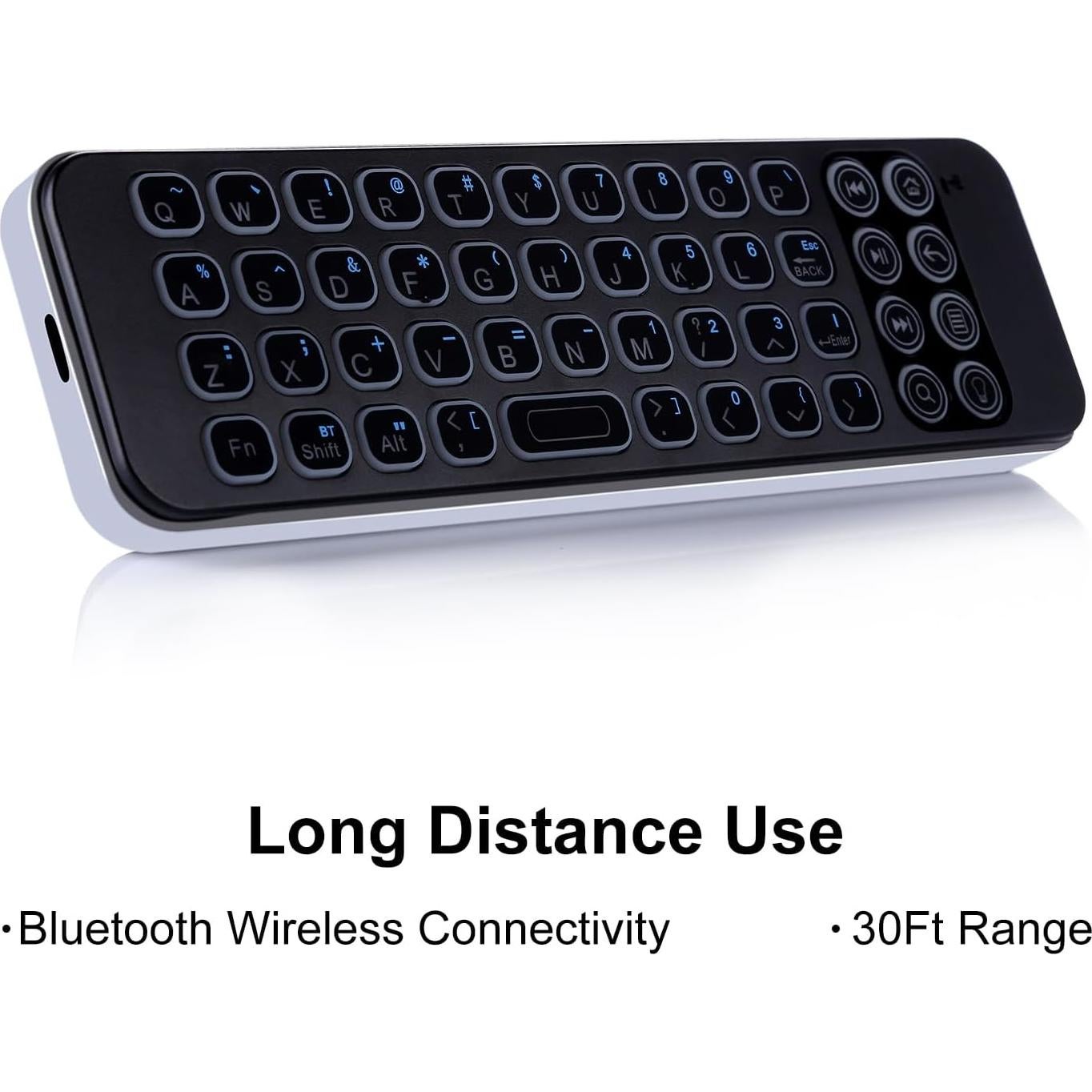 Teclado Mini Bluetooth iPazzPort Retroiluminado QWERTY 15.7 cm