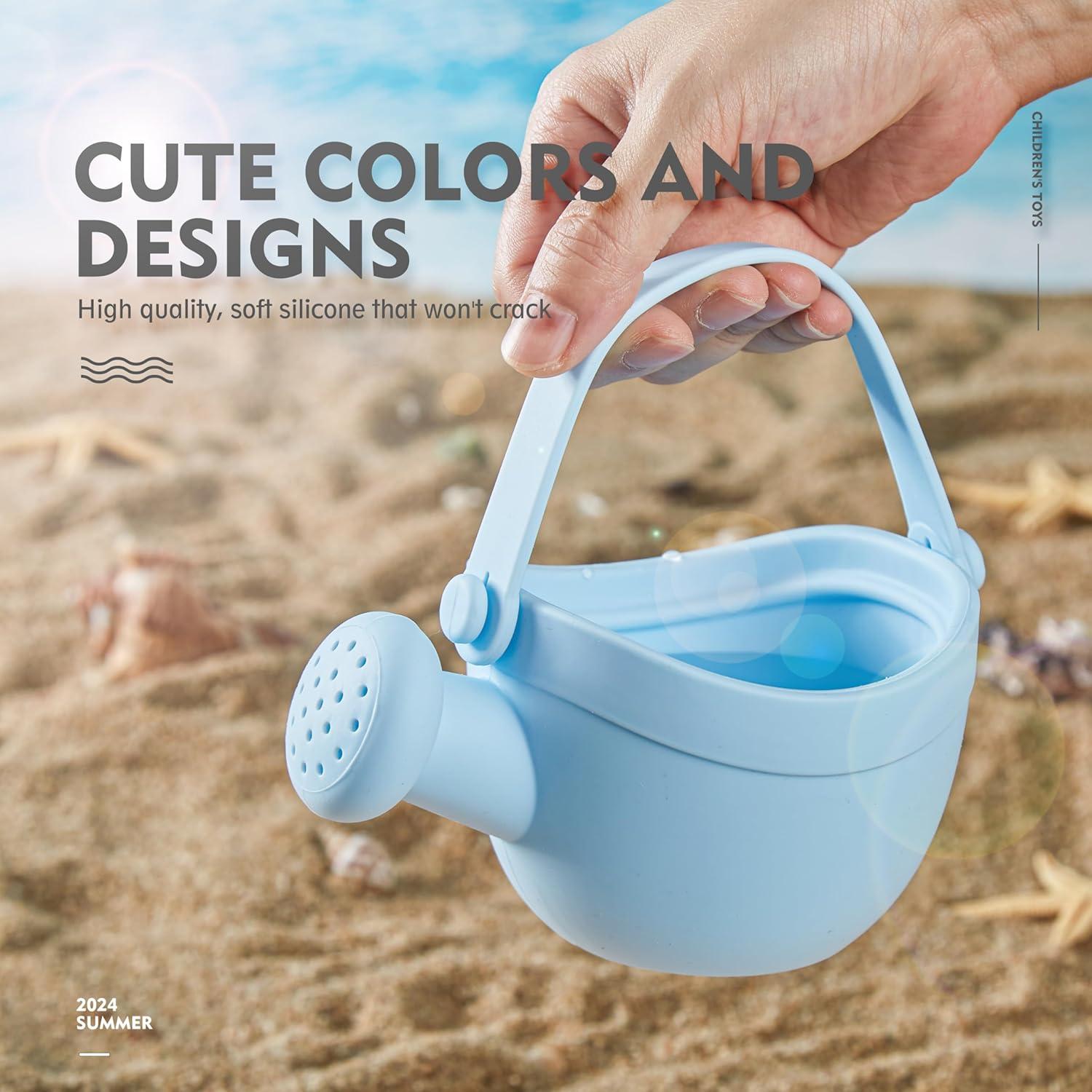 Set de Juguetes de Playa de Silicona MarcZero 17 Piezas Azul Claro