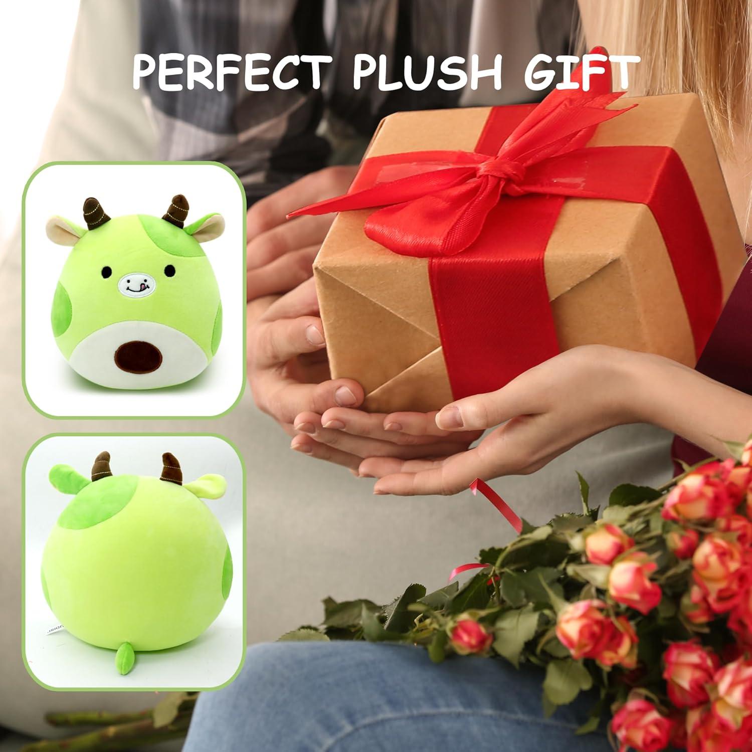 Almohada de Peluche Vaca Aguacate Gudisi 20 cm Verde