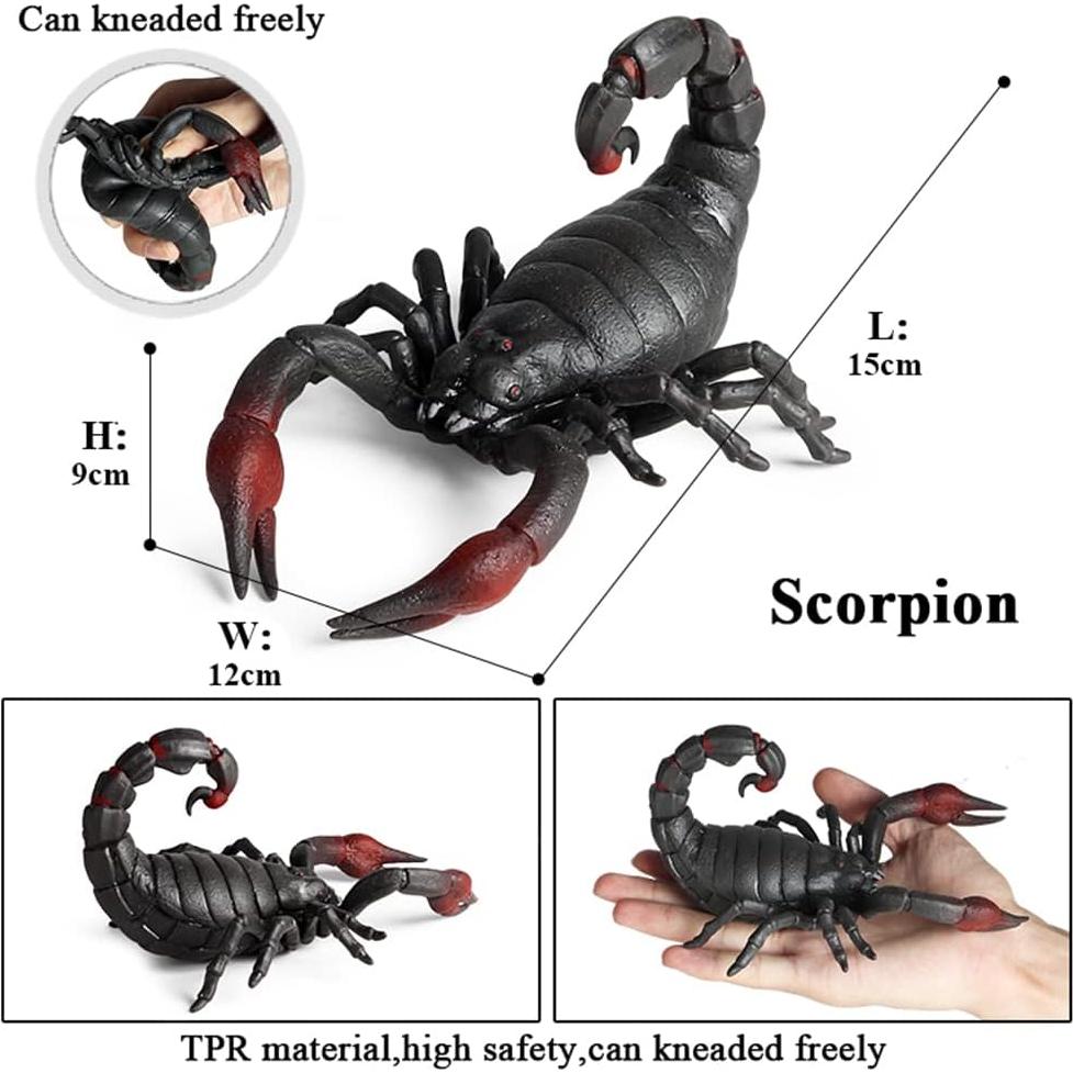 Figuras de Insectos de Goma RCOMG - Araña, Escorpión y Ciempiés