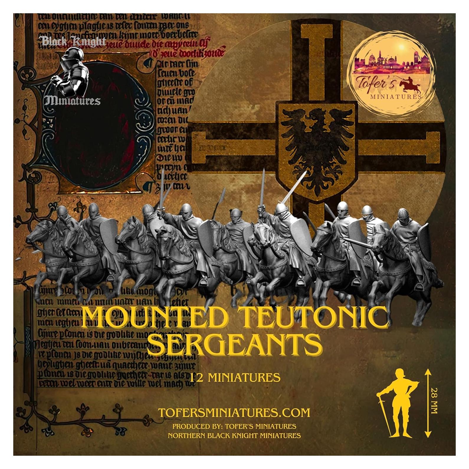 Miniaturas Caballeros Teutónicos 28 mm Tofer Sargentos Montados