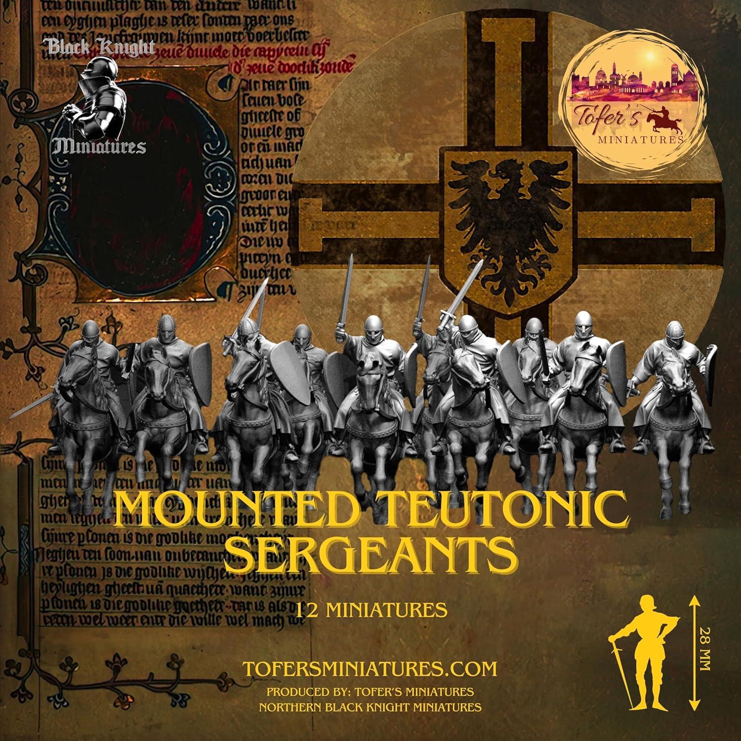 Miniaturas Caballeros Teutónicos 28 mm Tofer Sargentos Montados