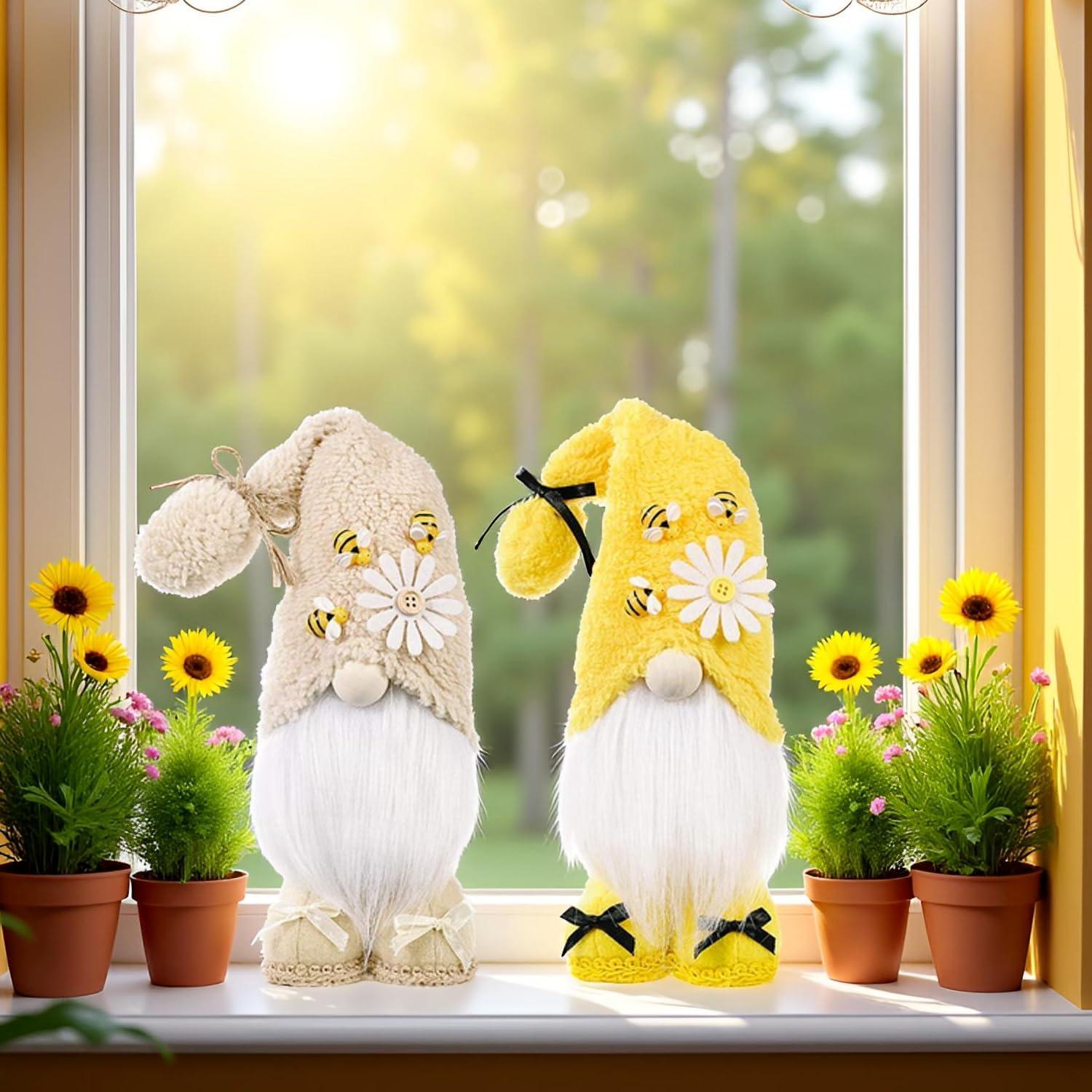 Gnomos de Abeja Amarillos 25.4 cm - Decoración de Verano