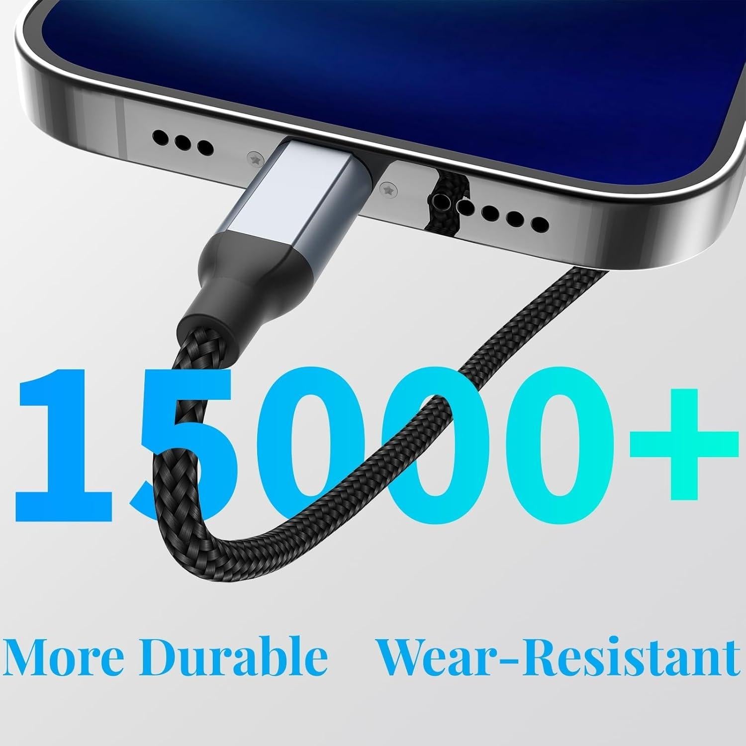 Cable de Carga Rápida USB A a Lightning 15 cm MFi - 2 Paquetes