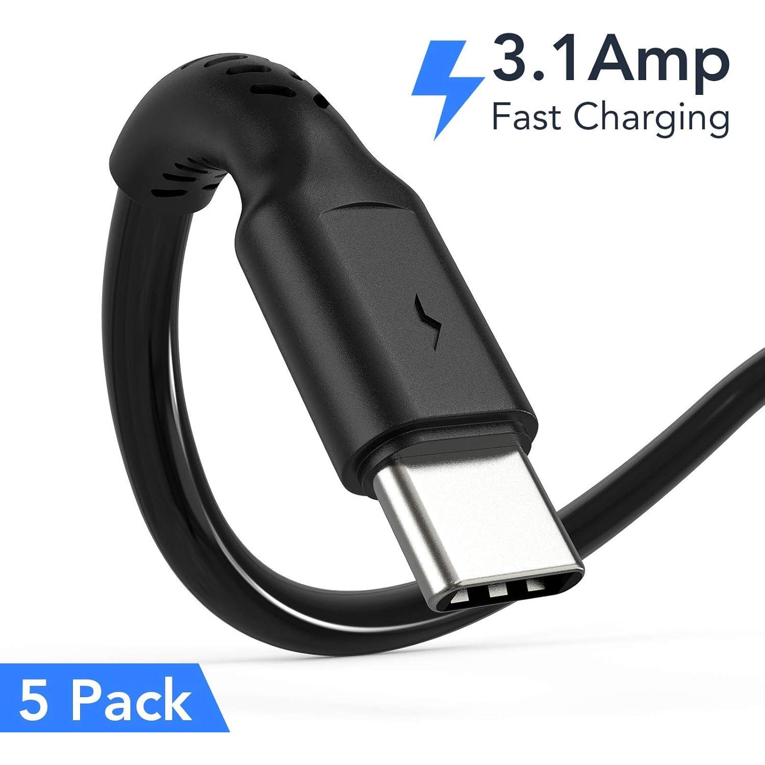 Cable USB A a USB C Umefly 15 cm 3A Carga Rápida - Paquete de 5