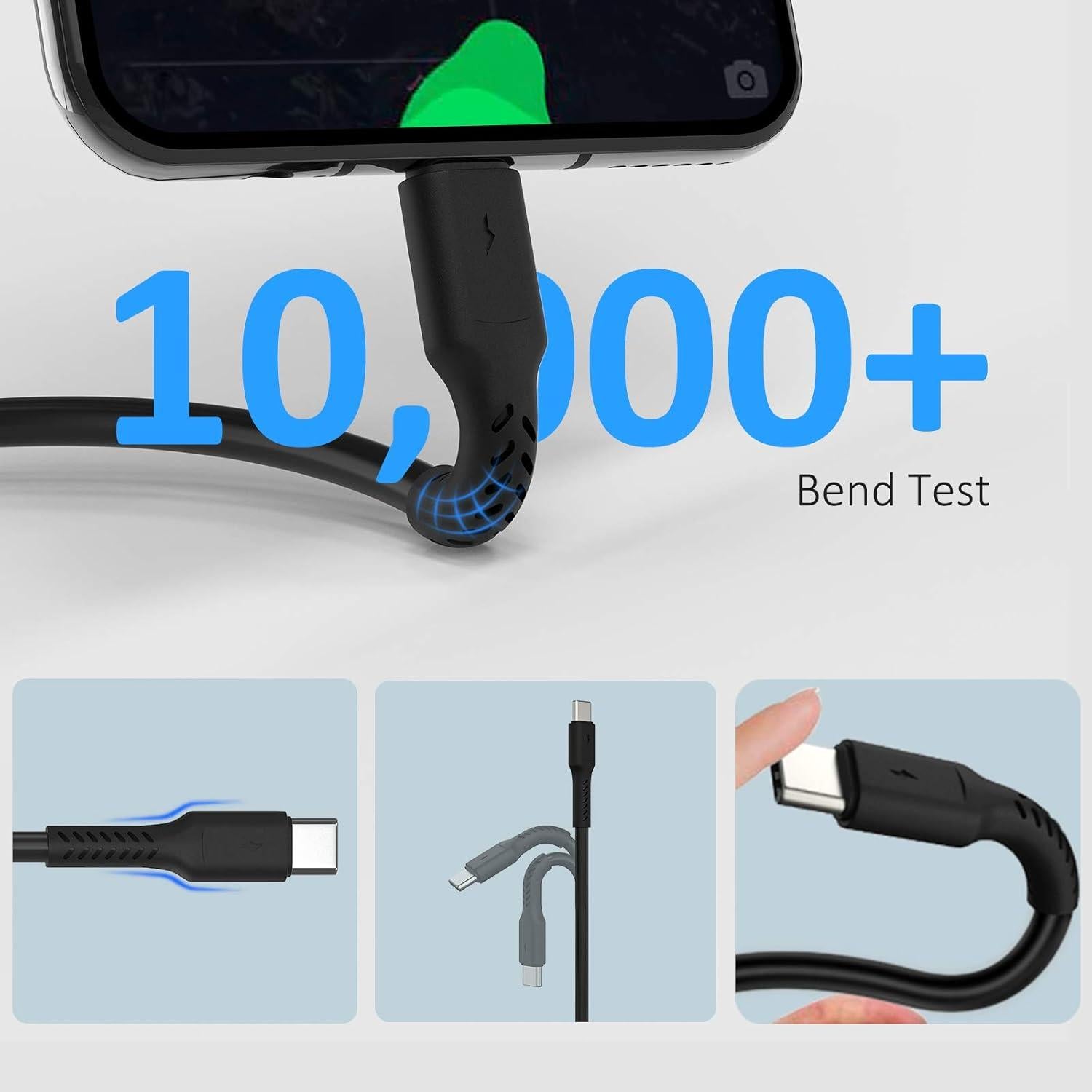 Cable USB A a USB C Umefly 15 cm 3A Carga Rápida - Paquete de 5