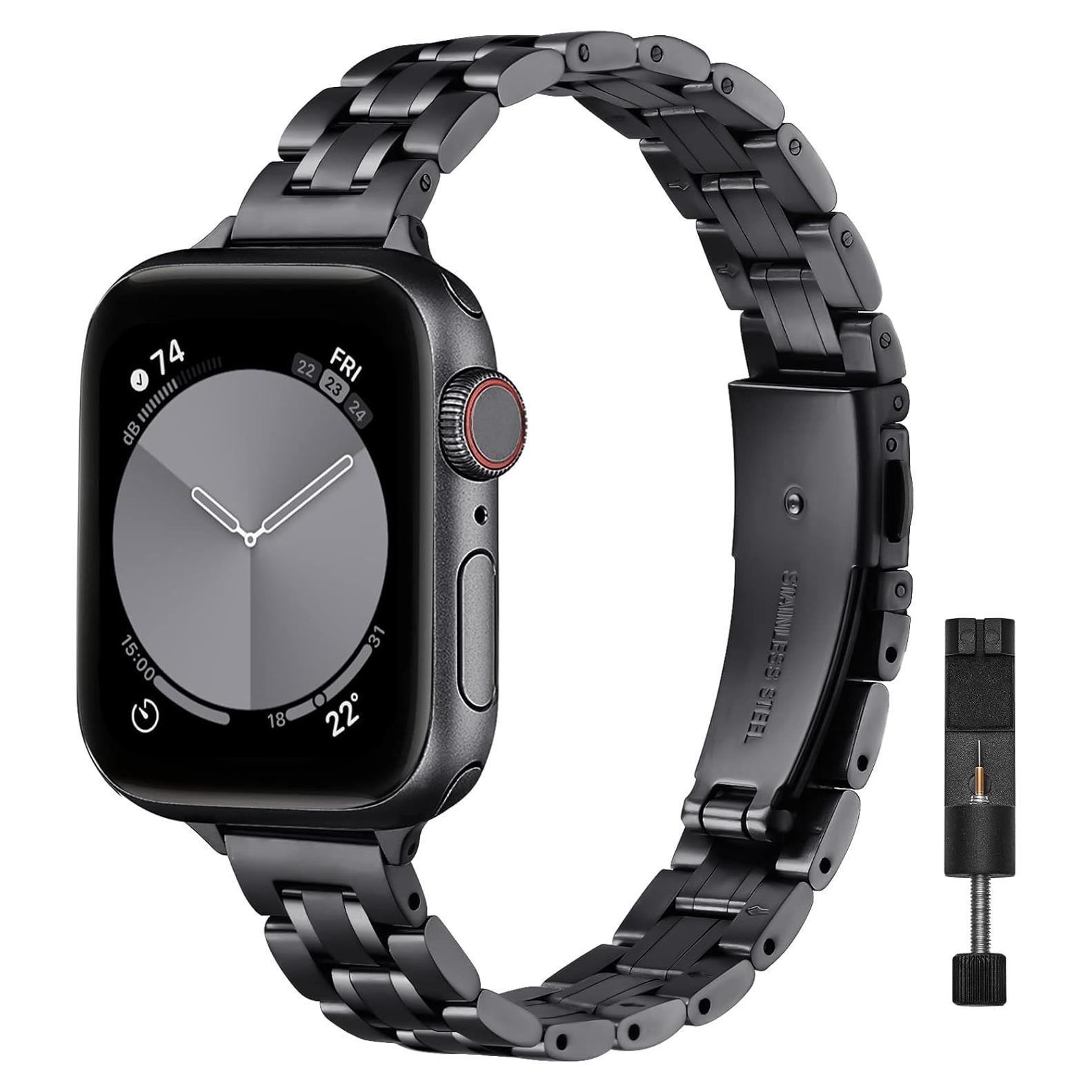 Banda de Reemplazo Delgada STIROLL para Apple Watch 38-42mm Negra