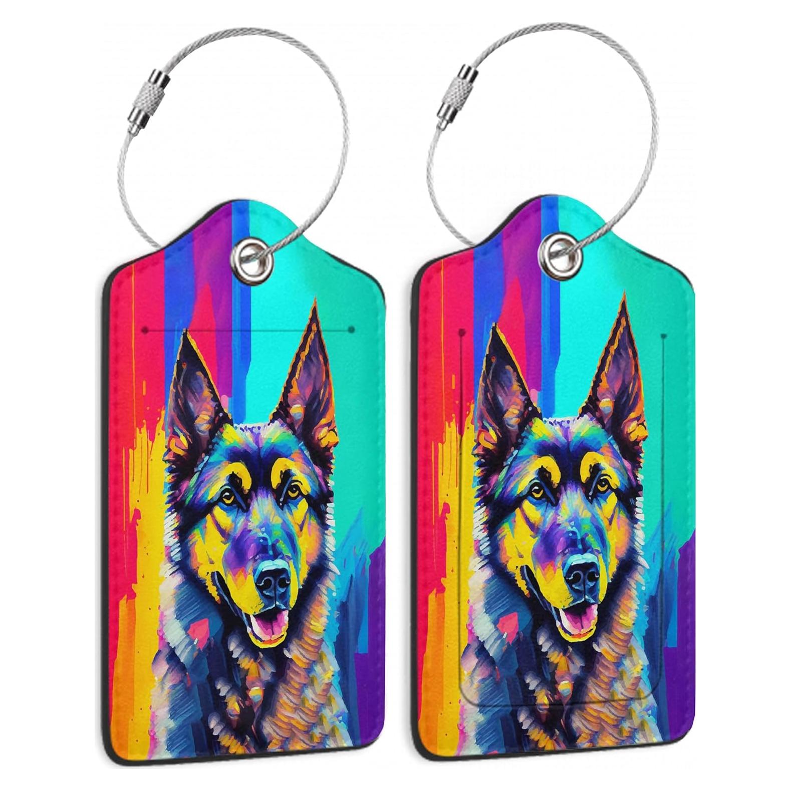 Set de 2 Etiquetas de Equipaje TXIANT - Cuero Pastor Alemán