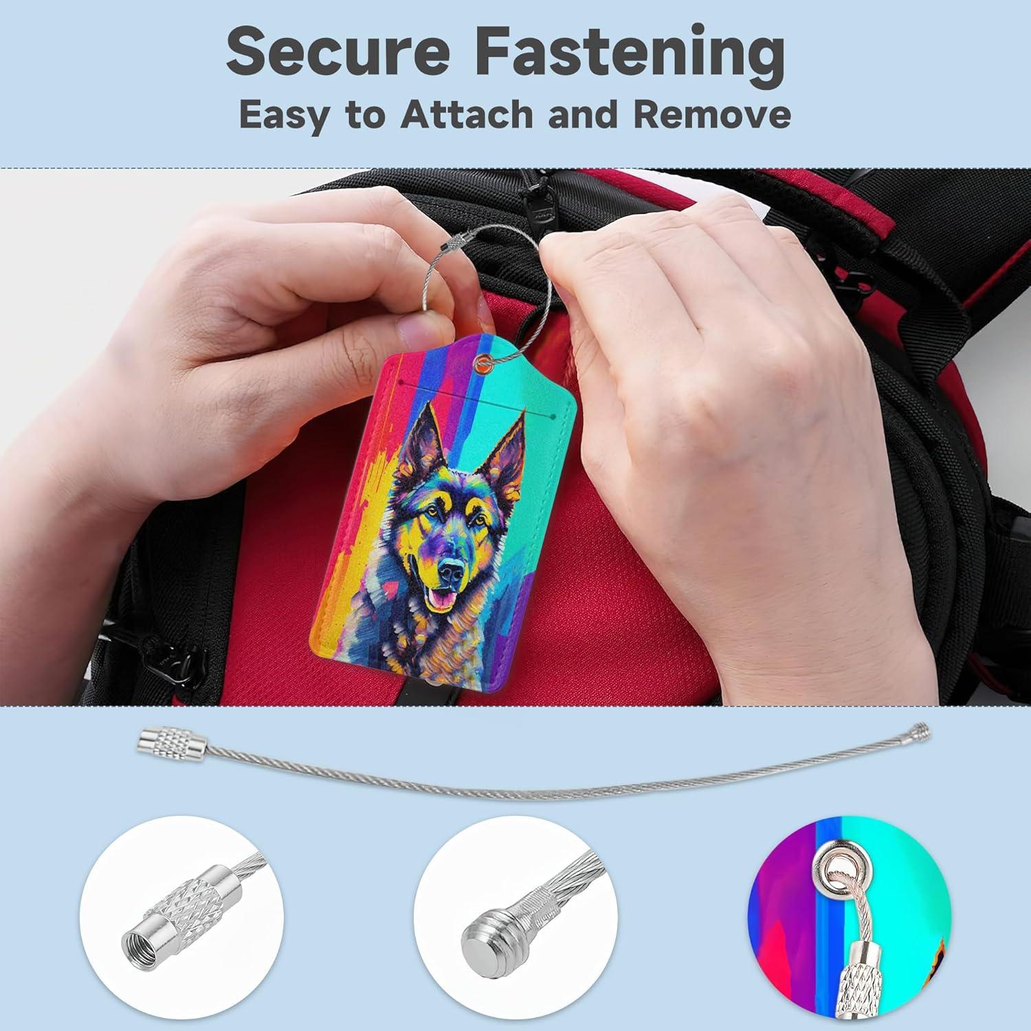 Set de 2 Etiquetas de Equipaje TXIANT - Cuero Pastor Alemán