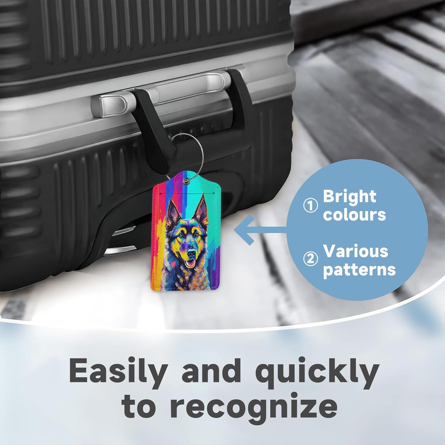 Set de 2 Etiquetas de Equipaje TXIANT - Cuero Pastor Alemán