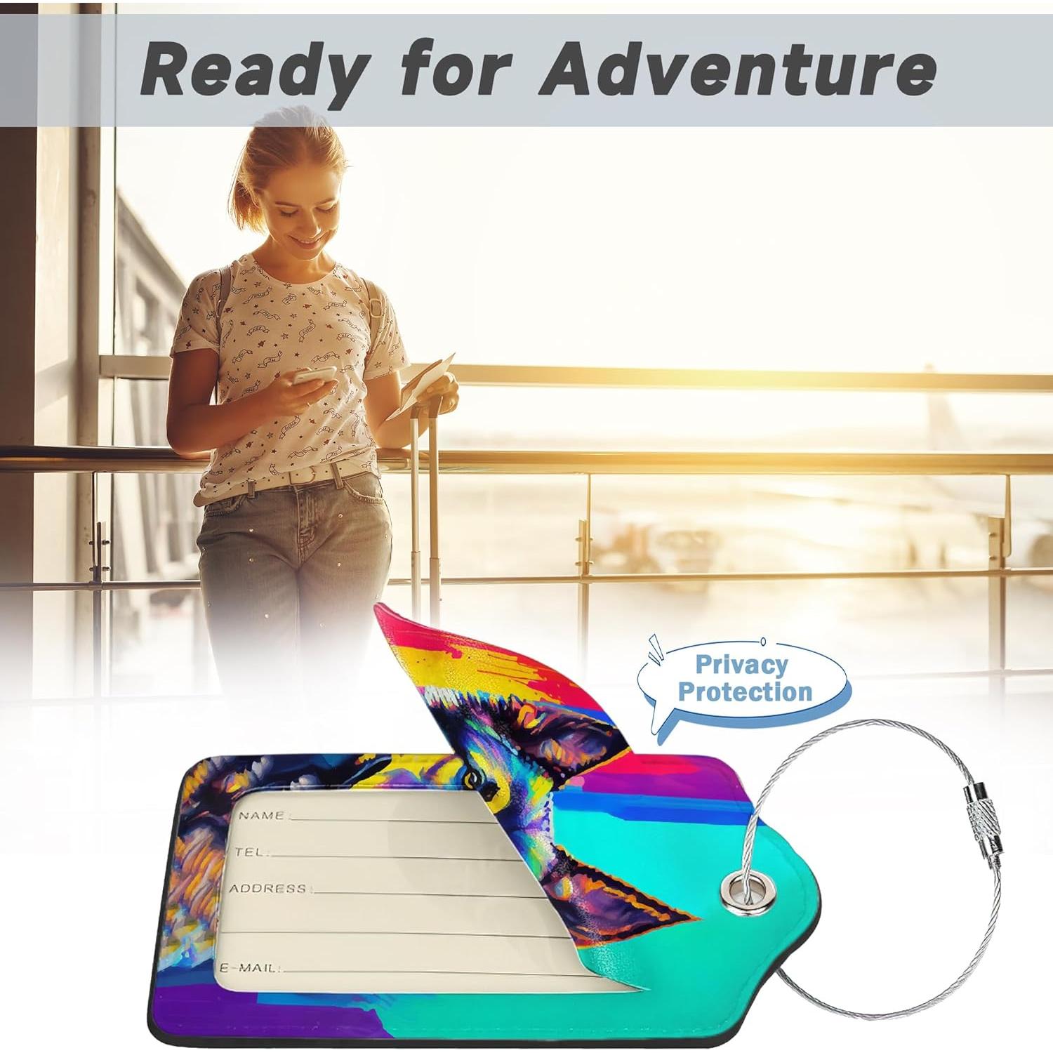 Set de 2 Etiquetas de Equipaje TXIANT - Cuero Pastor Alemán