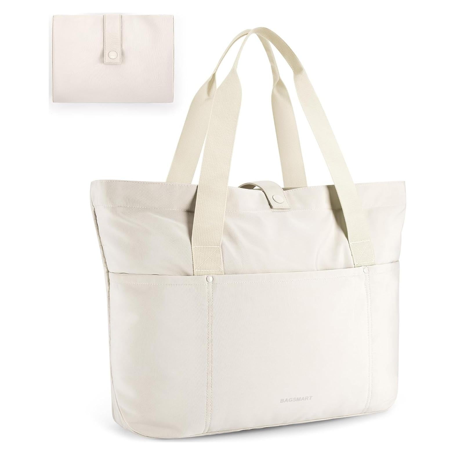 Bolsa Tote Plegable BAGSMART para Mujeres 42x15x36 cm Beige