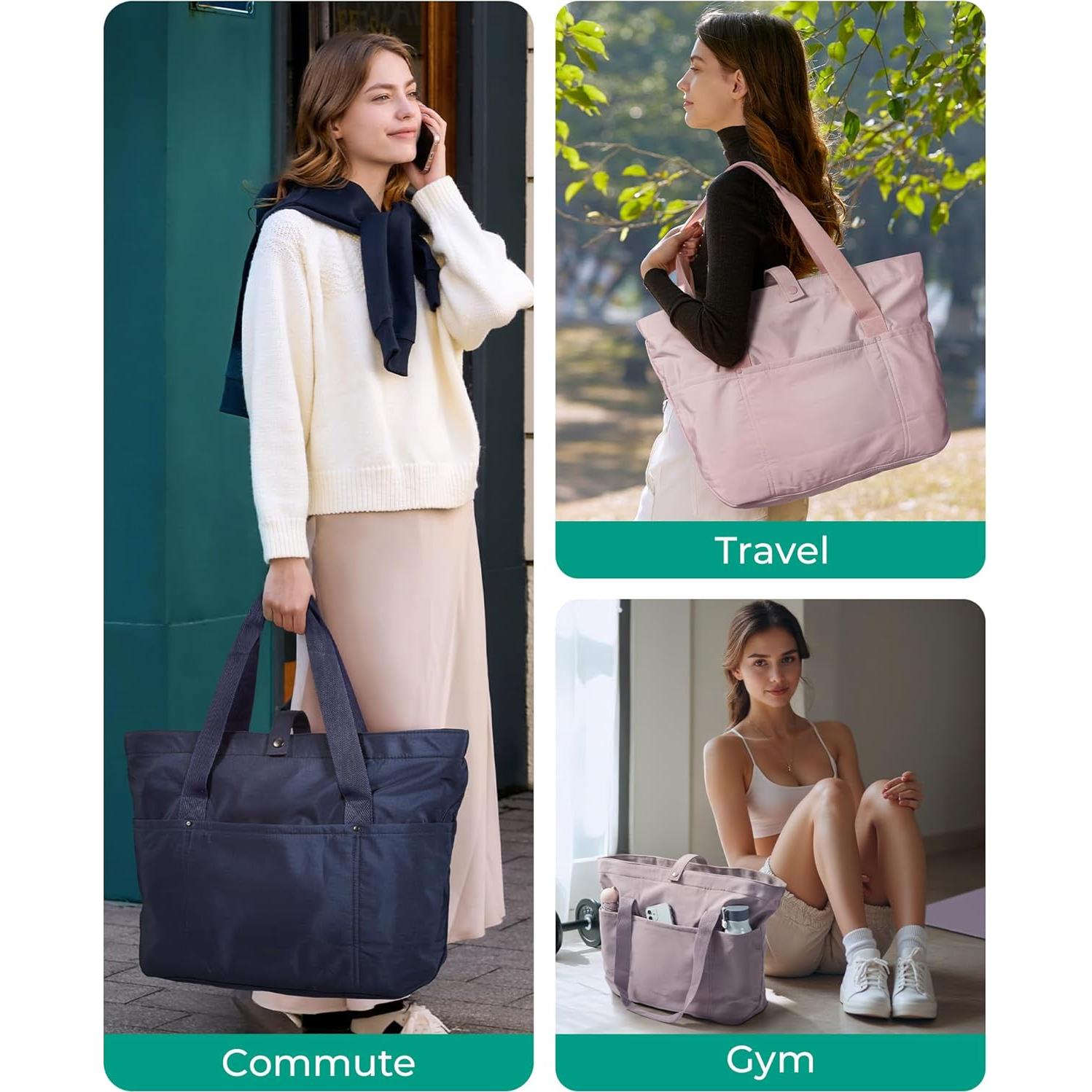 Bolsa Tote Plegable BAGSMART para Mujeres 42x15x36 cm Beige