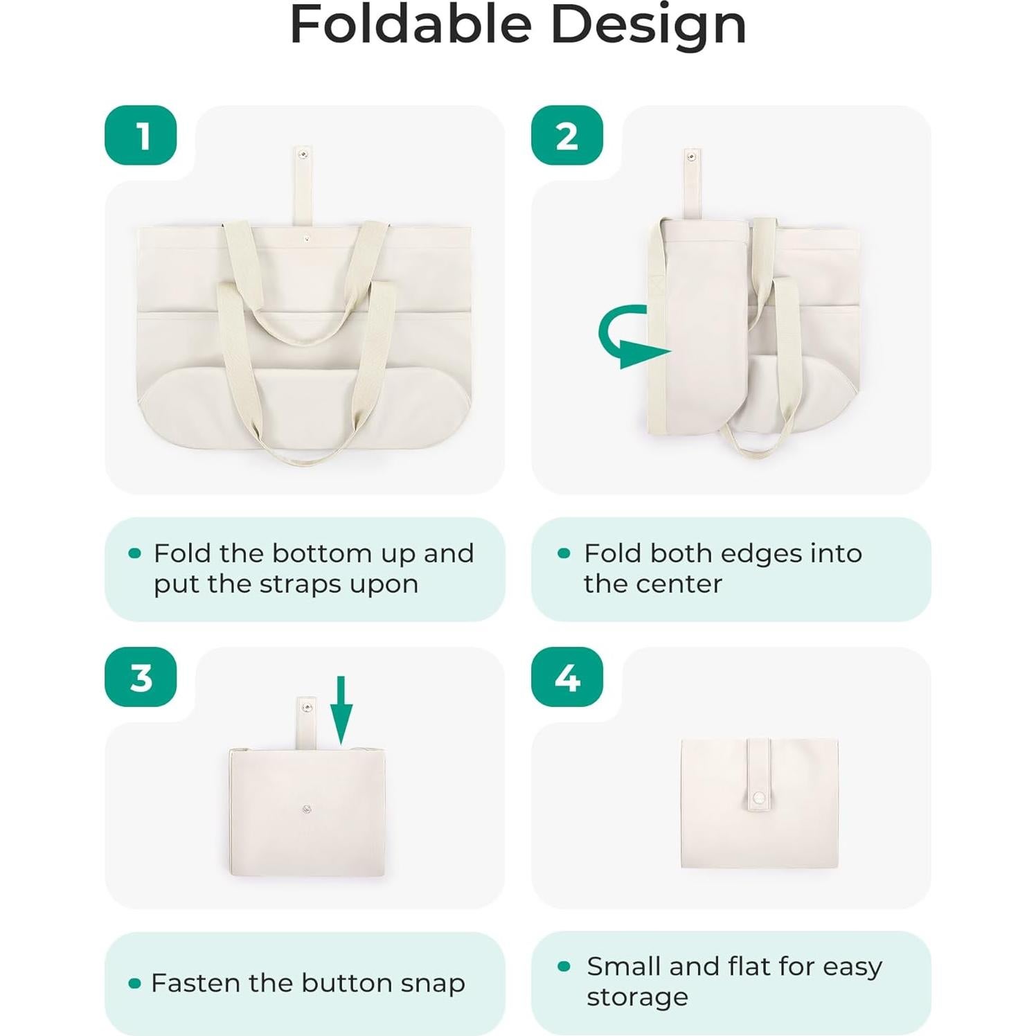 Bolsa Tote Plegable BAGSMART para Mujeres 42x15x36 cm Beige