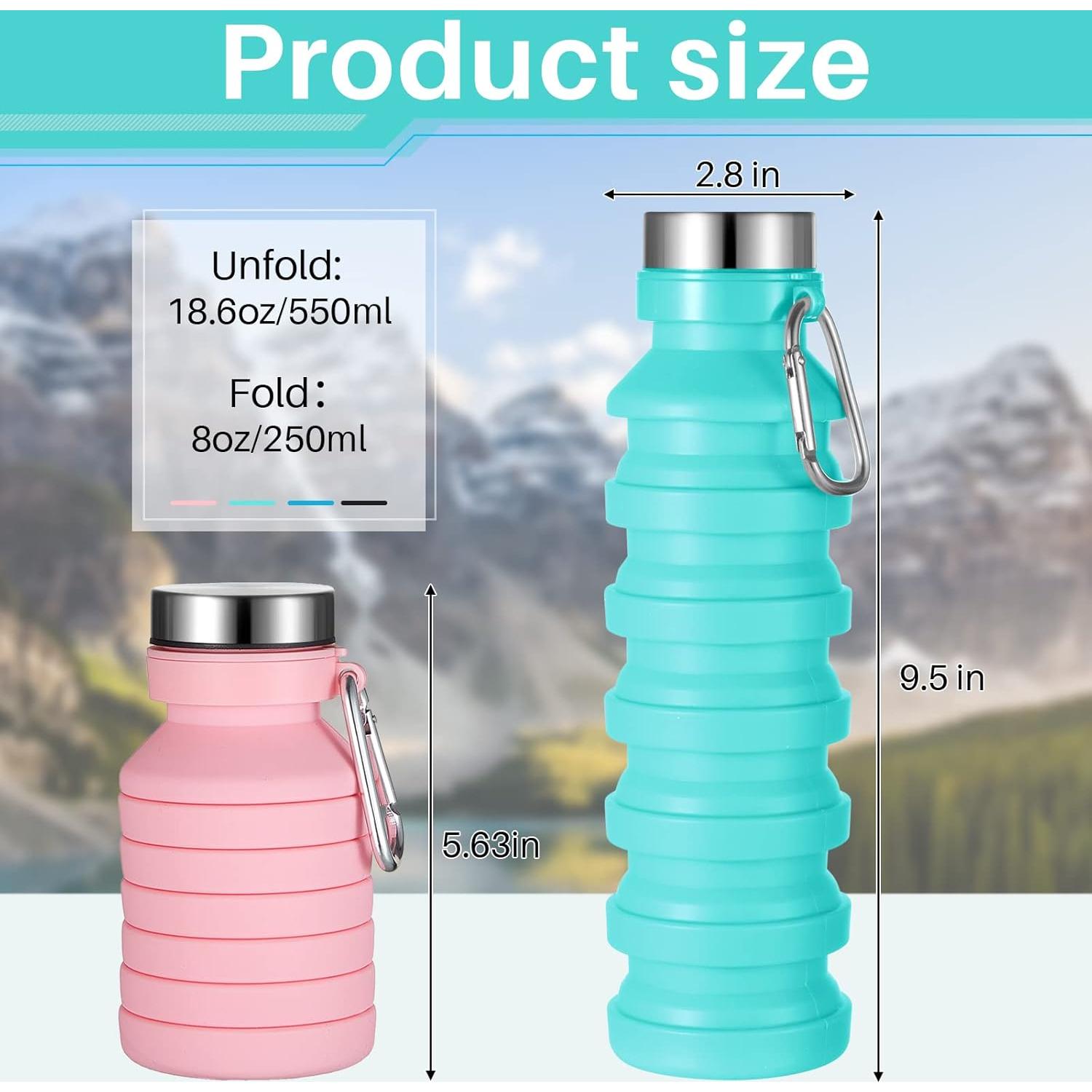 Botellas de Agua Plegables Tessco 4 Pack 550 ml Silicona