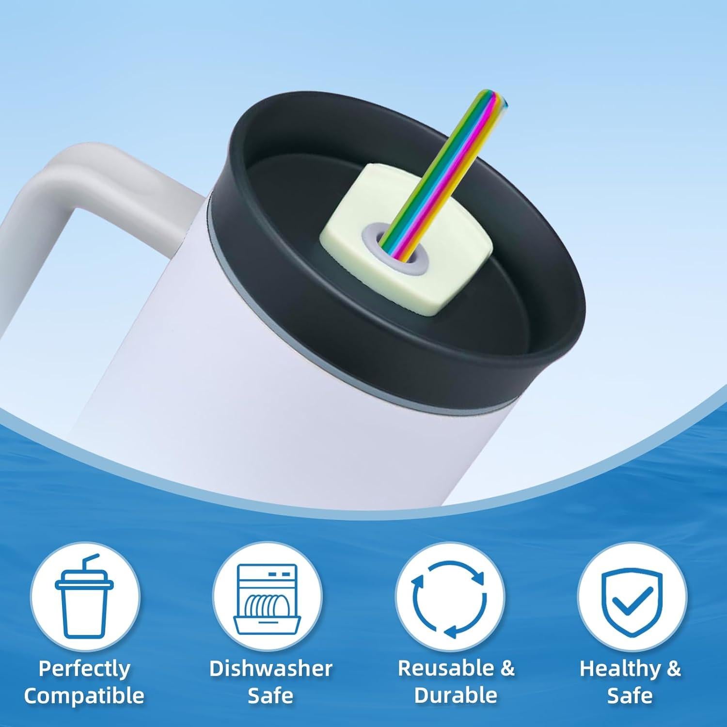 Popotes de Acero Inoxidable Taladad para Owala 40oz - 6 Piezas