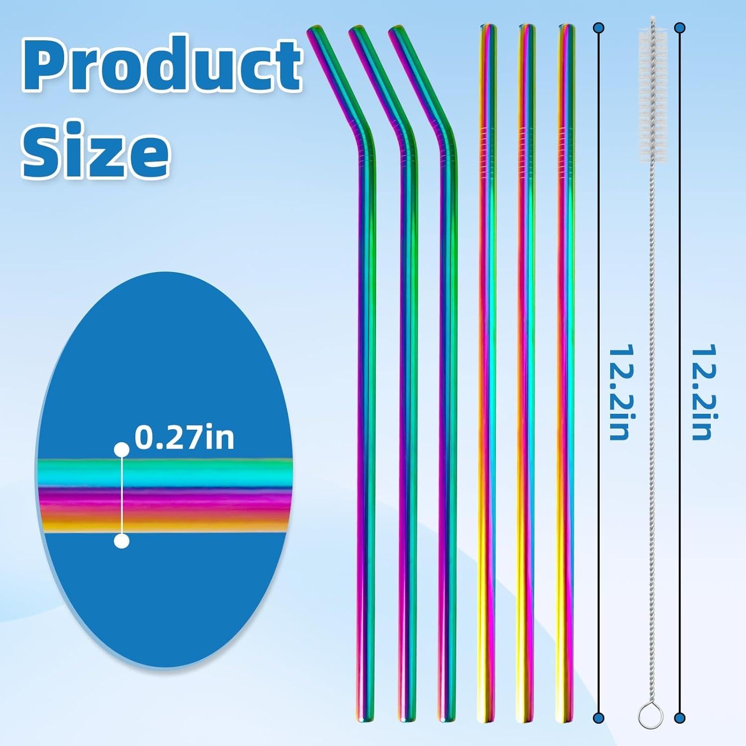 Popotes de Acero Inoxidable Taladad para Owala 40oz - 6 Piezas