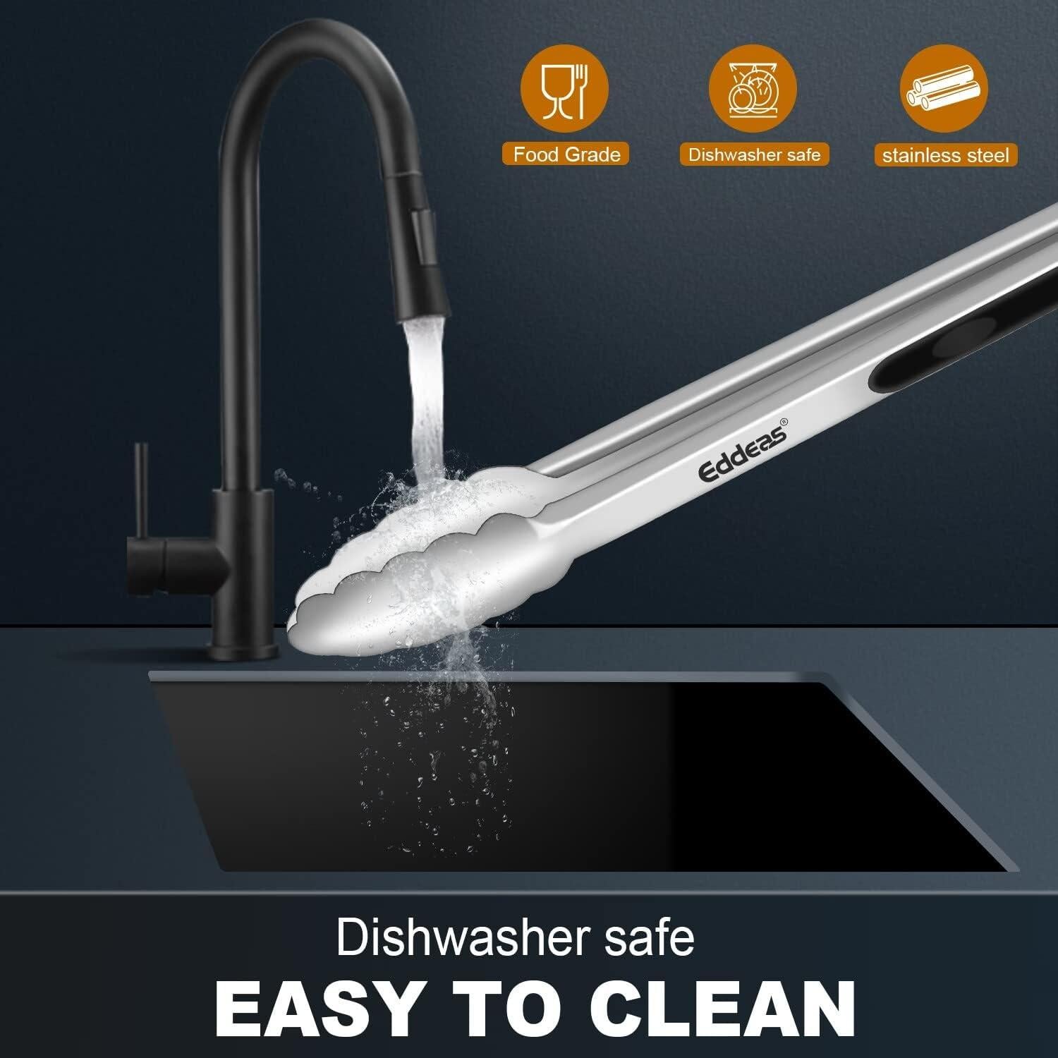 Pinzas de Cocina Eddeas Acero Inoxidable 3 Pcs 17.78-30.48 cm