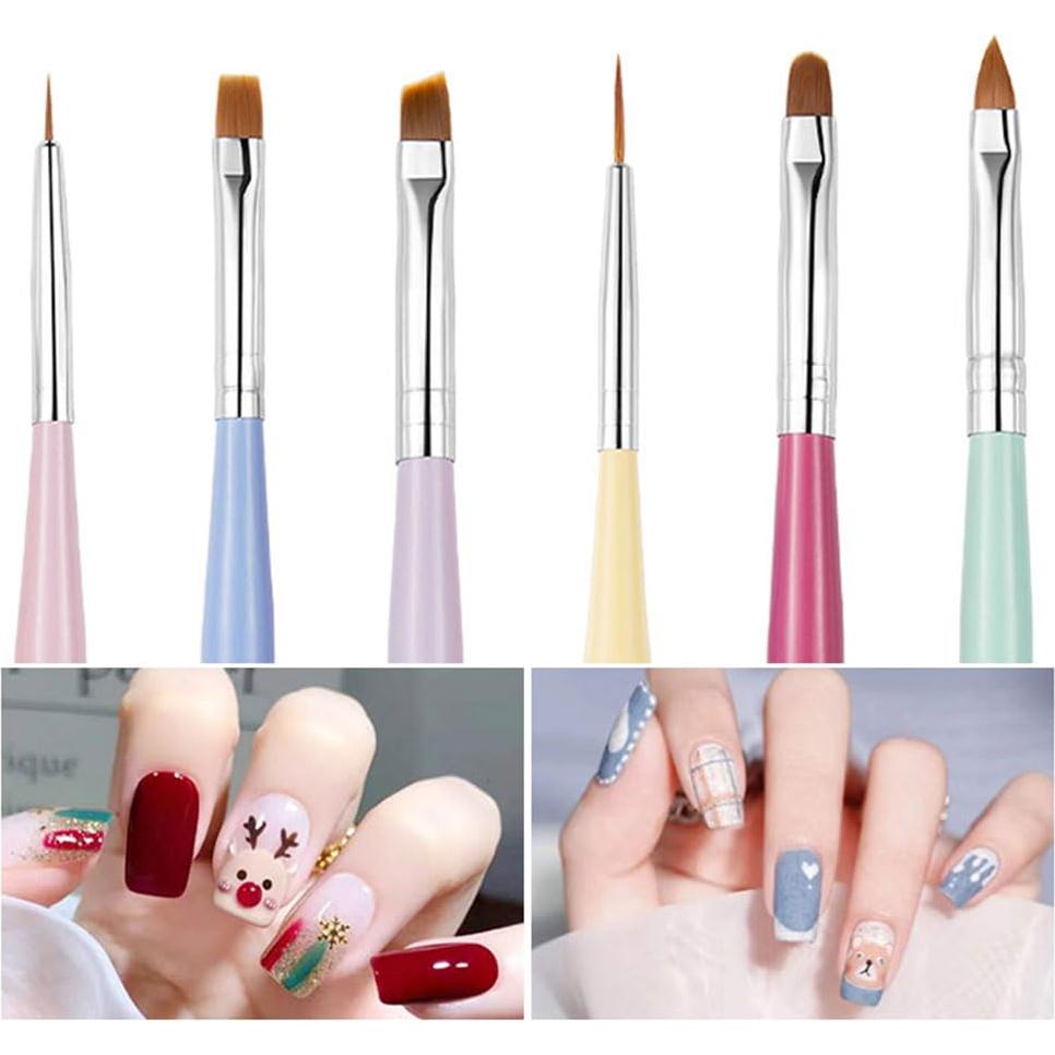 Set de Pinceles para Arte de Uñas 6 Piezas Gembityful