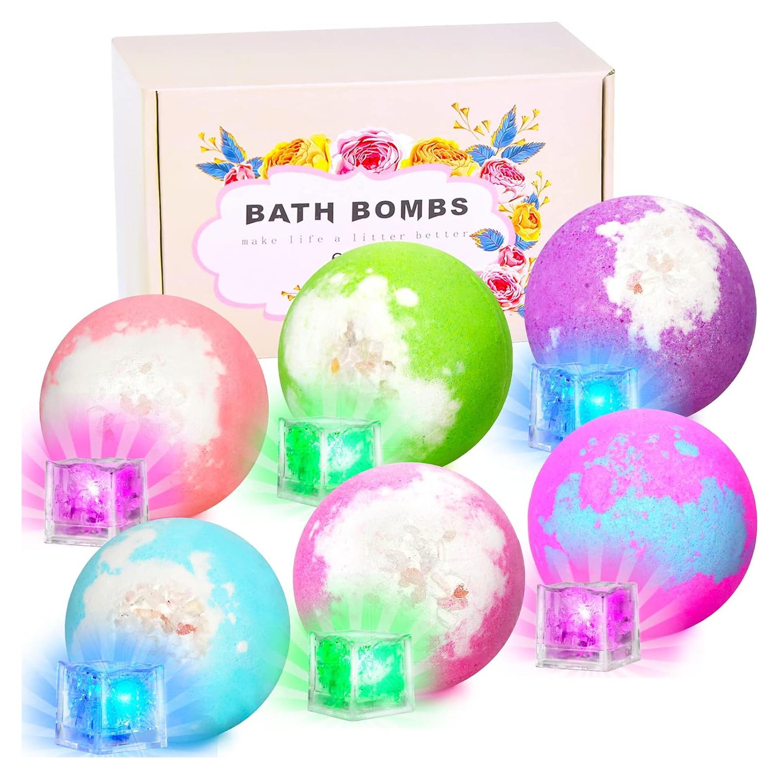 Set de 6 Bombas de Baño Iluminadas SHARLOVY 120g Aromas Naturales