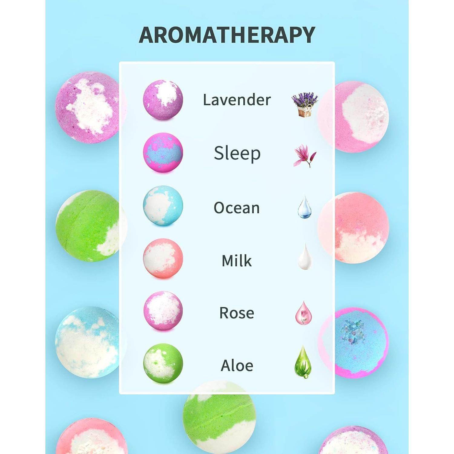 Set de 6 Bombas de Baño Iluminadas SHARLOVY 120g Aromas Naturales