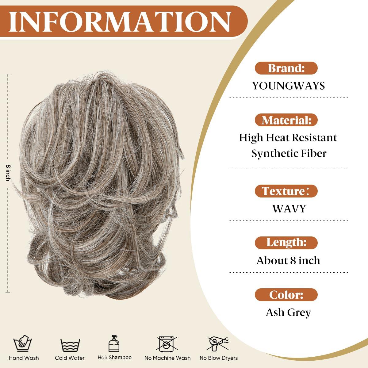 Clip de Garra para Coleta y Moño Desordenado Gris Ceniza