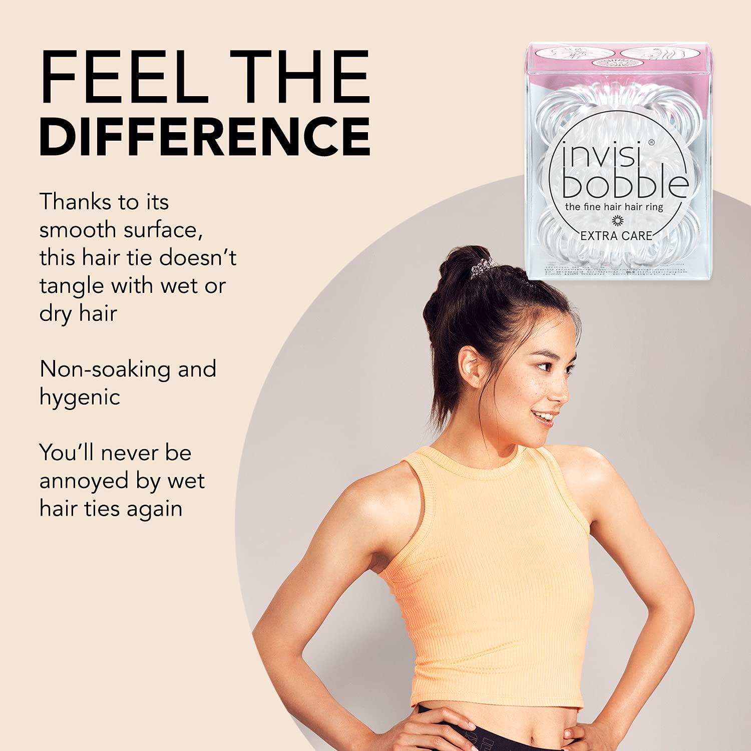 Gomas de Pelo Invisibobble Cuidado Extra Transparente - 3 Unidades