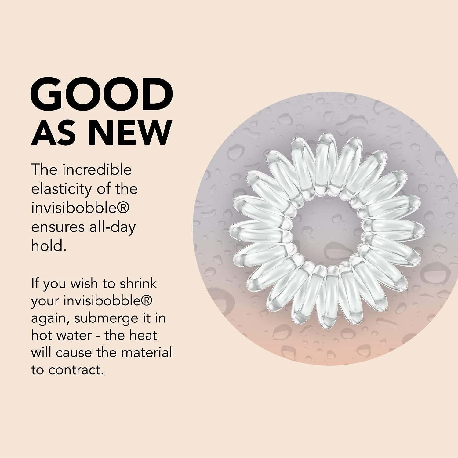 Gomas de Pelo Invisibobble Cuidado Extra Transparente - 3 Unidades