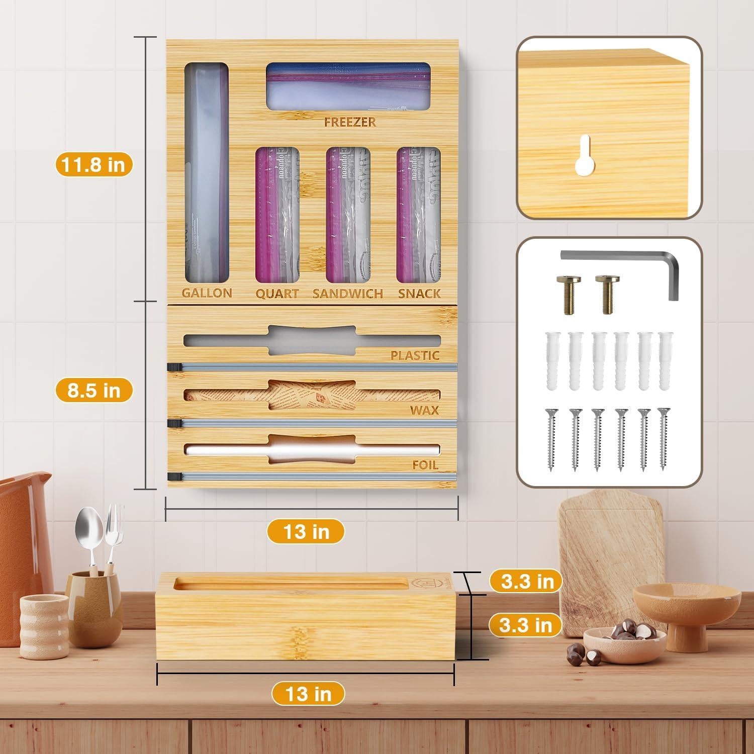 Organizador de Cocina 9 en 1 DALSHABET de Bambú Beige