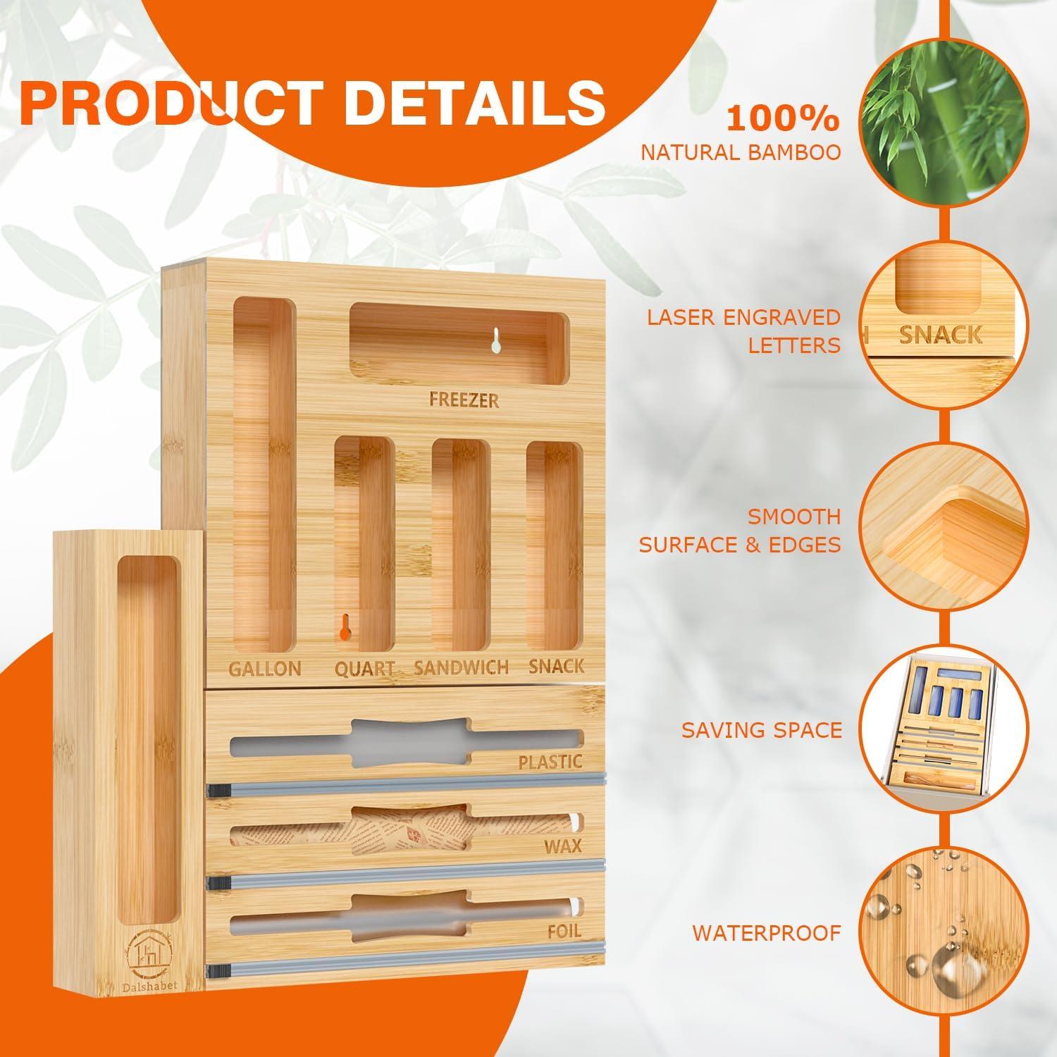 Organizador de Cocina 9 en 1 DALSHABET de Bambú Beige