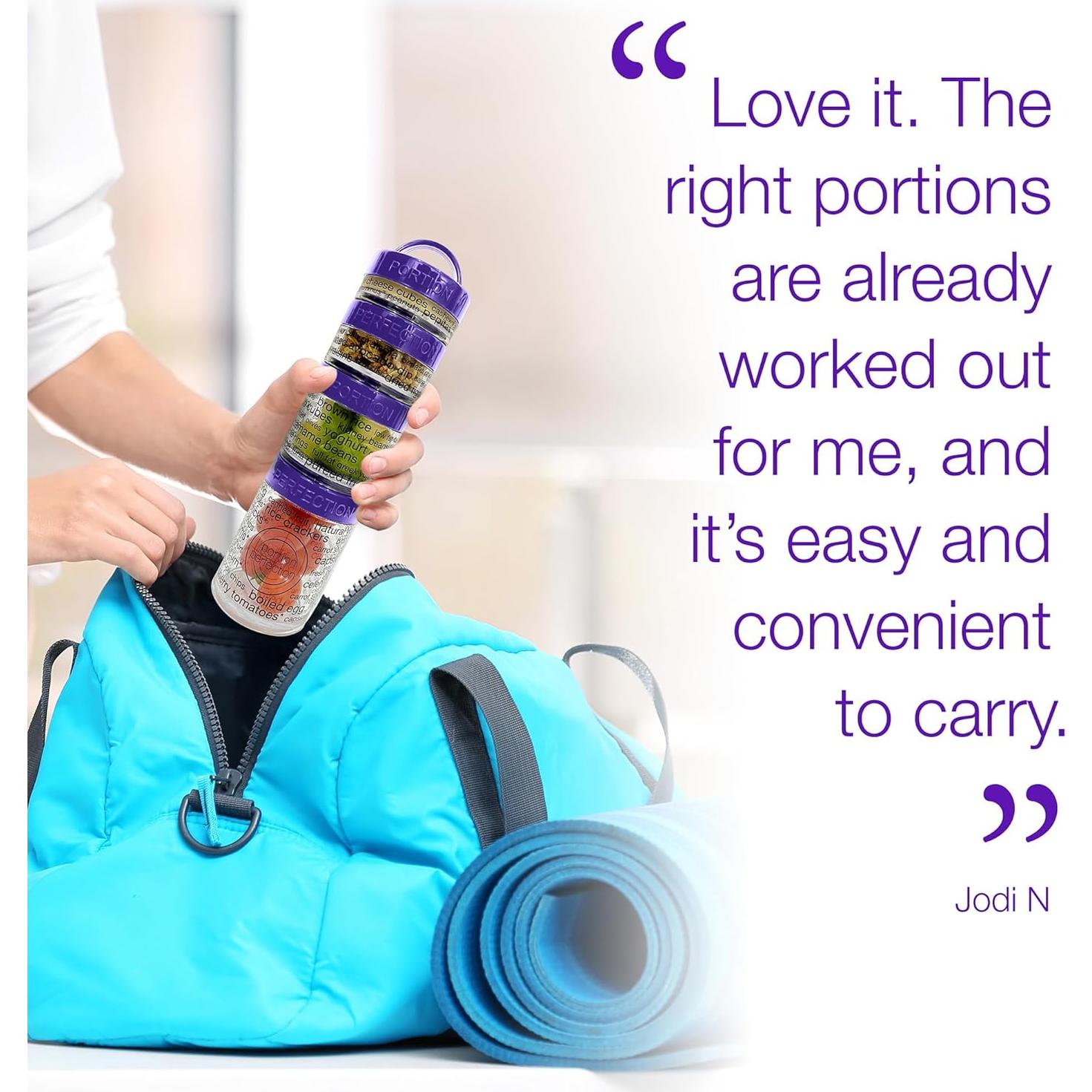 Contenedores Apilables de Snacks 100 Calorías Rosa - 4 Piezas