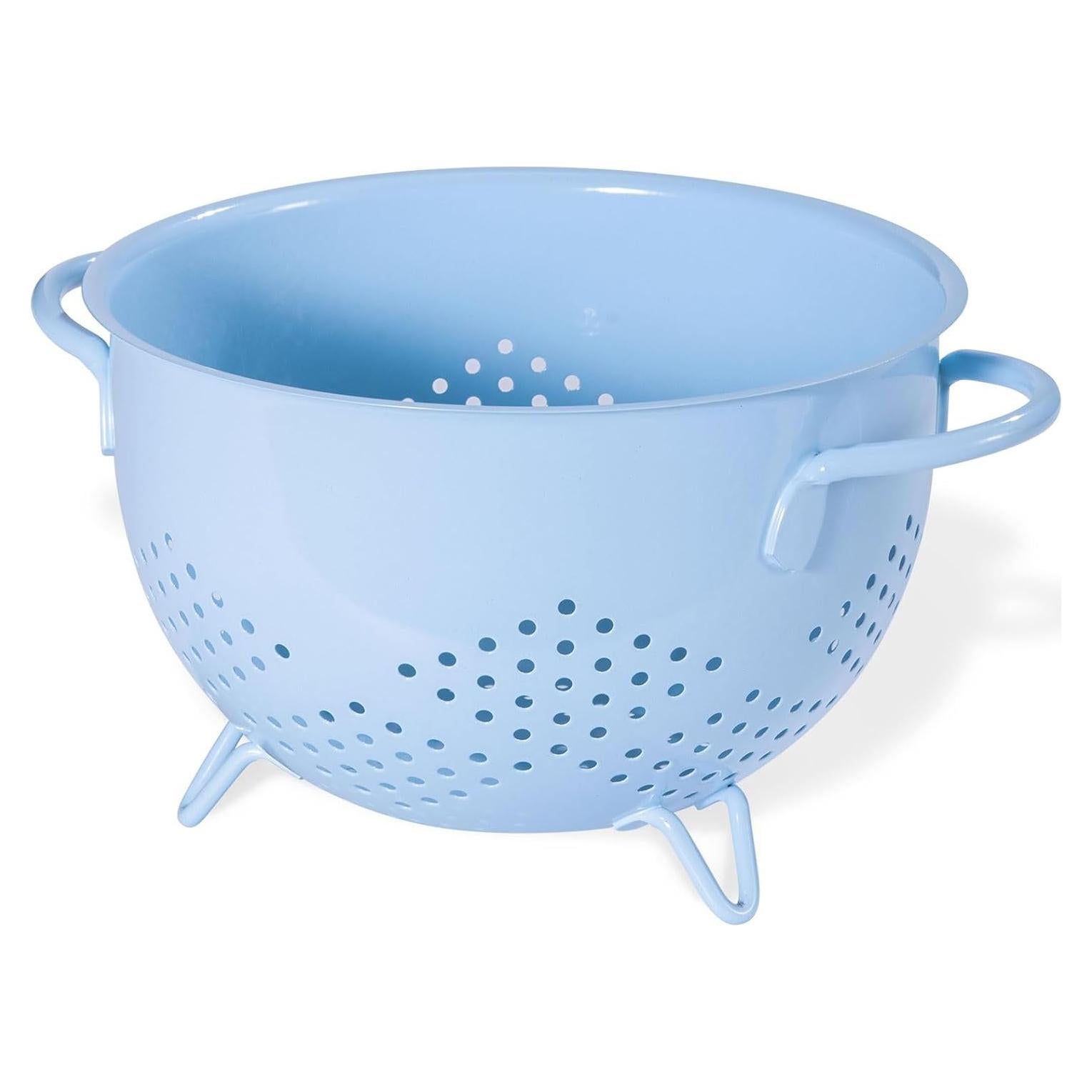 Colador de Metal BeFare 5QT Azul con Base y Doble Mango