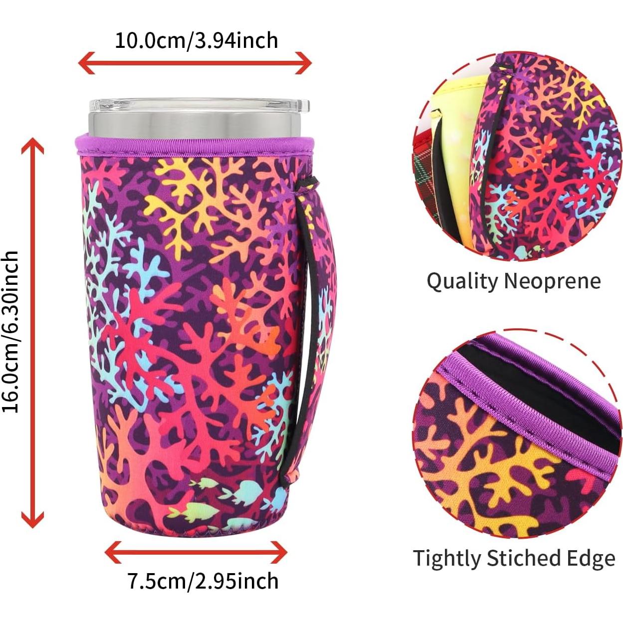 Manga de neopreno aislante AJLTPA para taza 20oz Floral