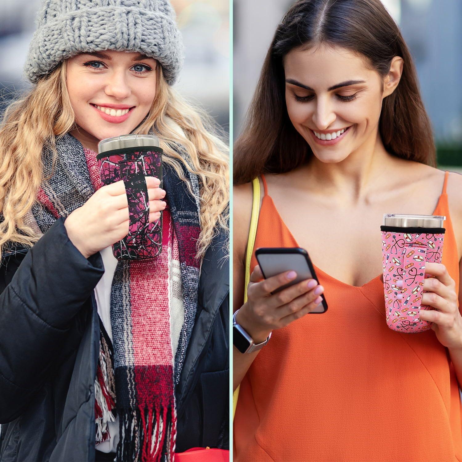 Manga de neopreno aislante AJLTPA para taza 20oz Floral