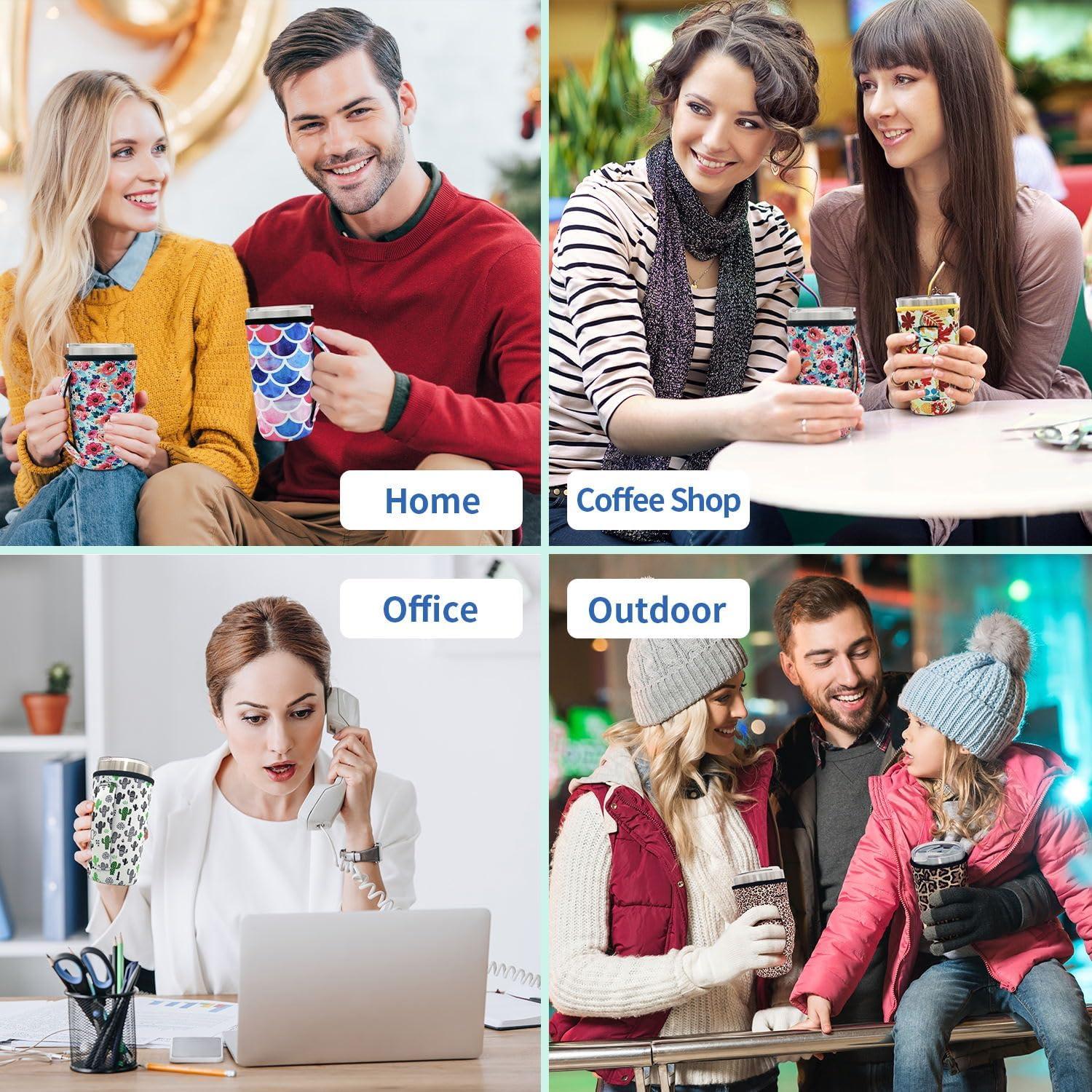 Manga de neopreno aislante AJLTPA para taza 20oz Floral