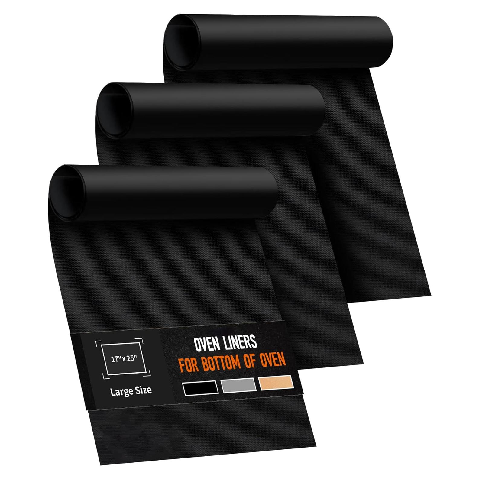 Forros para Horno Buself - Paquete de 3, 43.2x63.5 cm, Negro