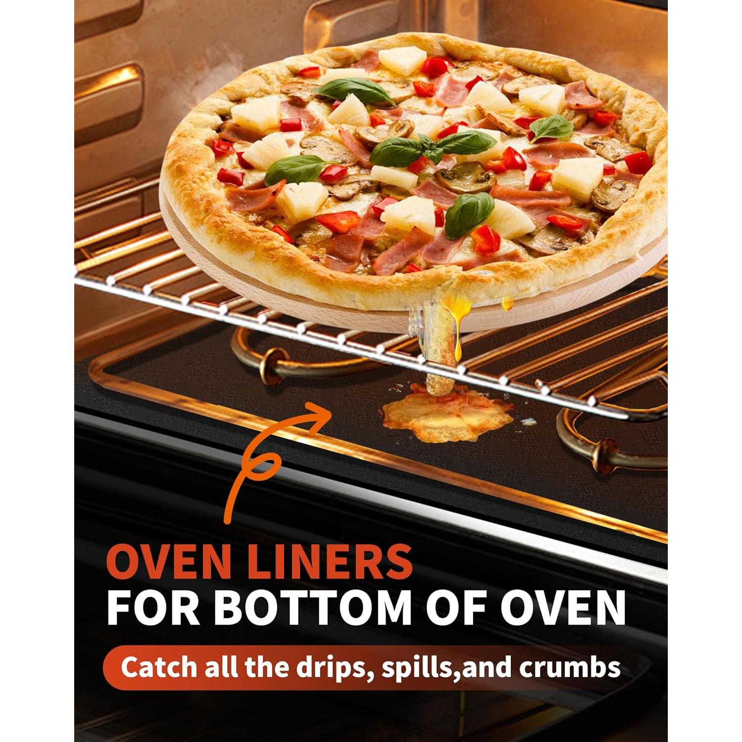 Forros para Horno Buself - Paquete de 3, 43.2x63.5 cm, Negro