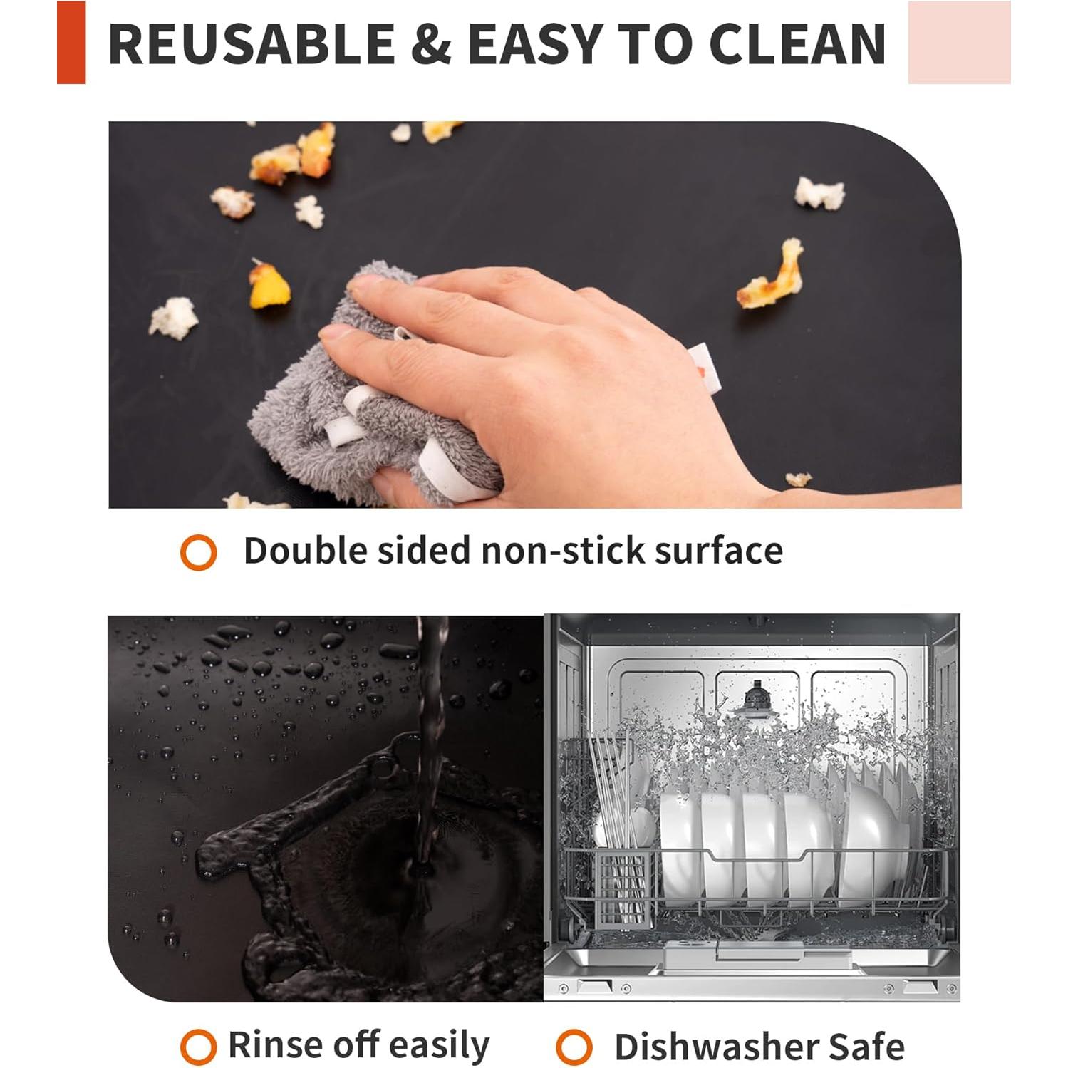 Forros para Horno Buself - Paquete de 3, 43.2x63.5 cm, Negro